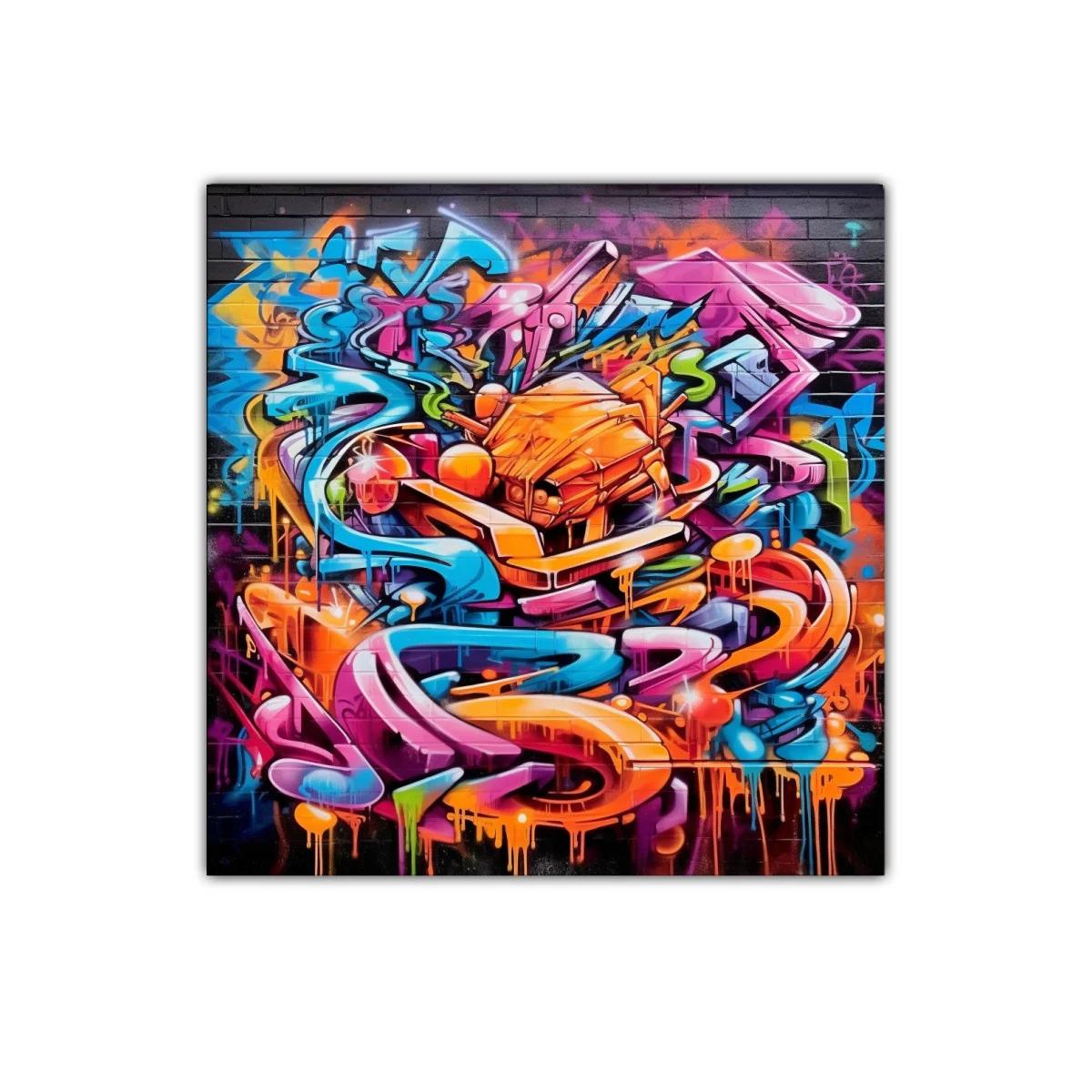 Composición vibrante de arte urbano con formas dinámicas — miniatura 1
