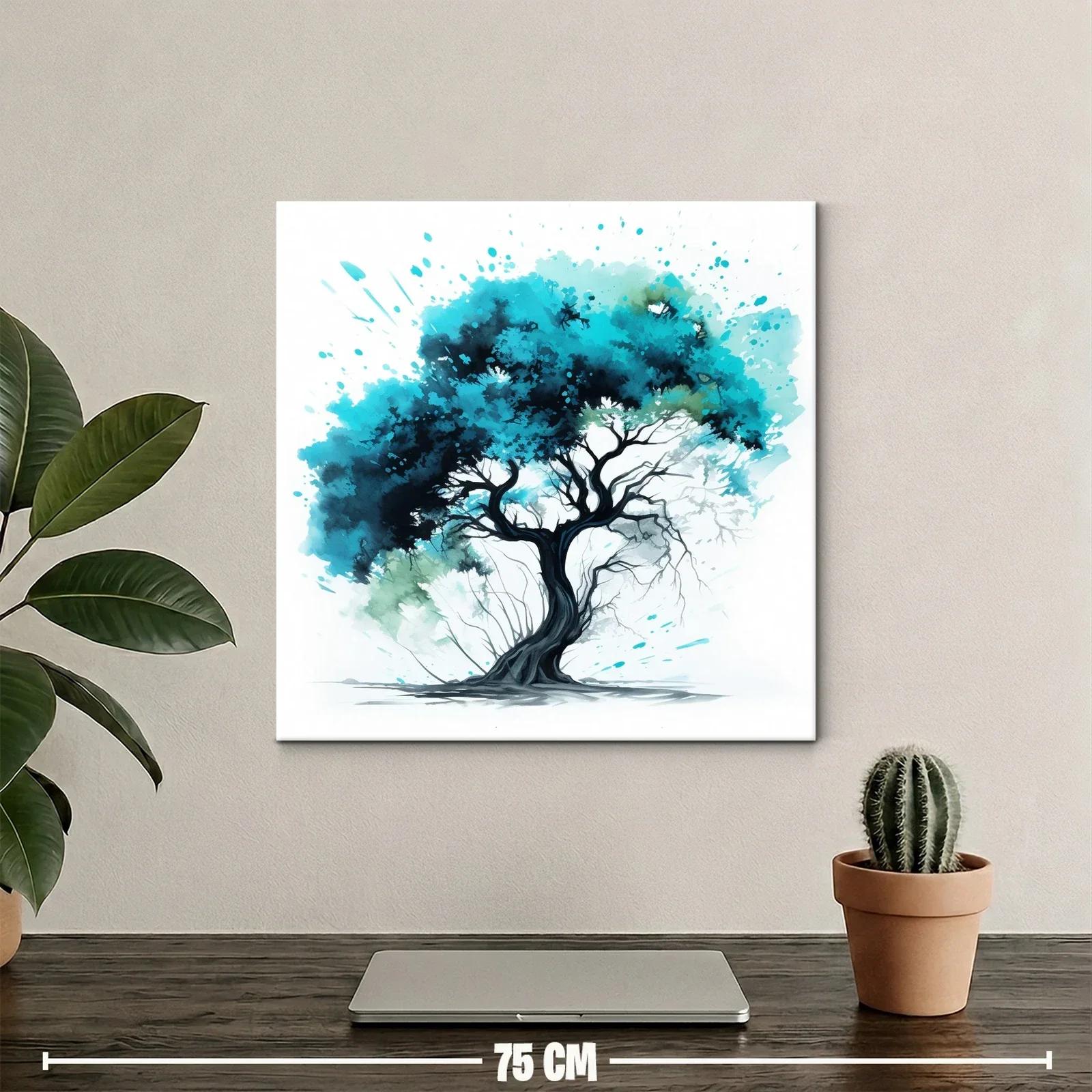 Árbol con copa azul vibrante y tronco sinuoso — miniatura 2