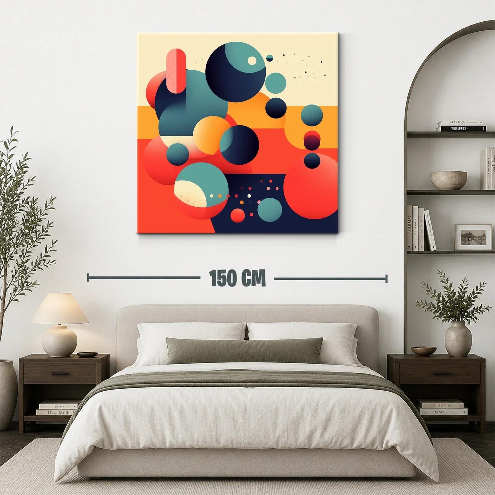 Composición abstracta con esferas en tonos cálidos y fríos — miniatura 3