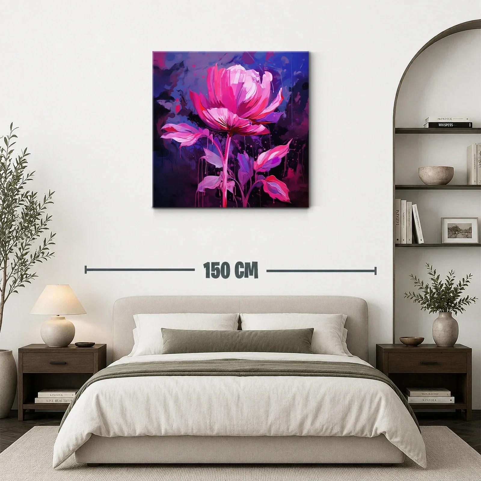 Flor vibrante en tonos rosa sobre fondo azul oscuro — miniatura 3