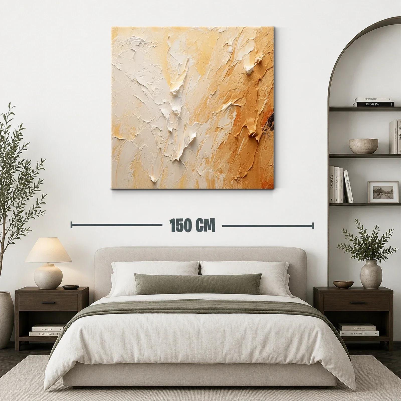 Cuadro abstracto en tonos cálidos para ambiente acogedor — miniatura 3