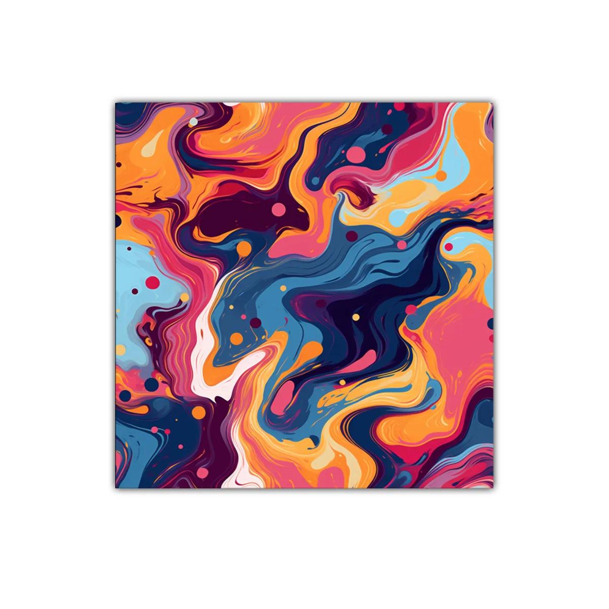 Cuadro abstracto con dinamismo y colores vibrantes — miniatura 1