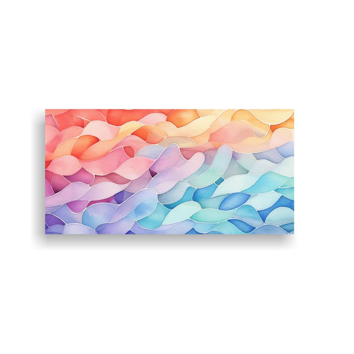 Cuadro de ondas abstractas superpuestas en tonos pastel — imagen principal