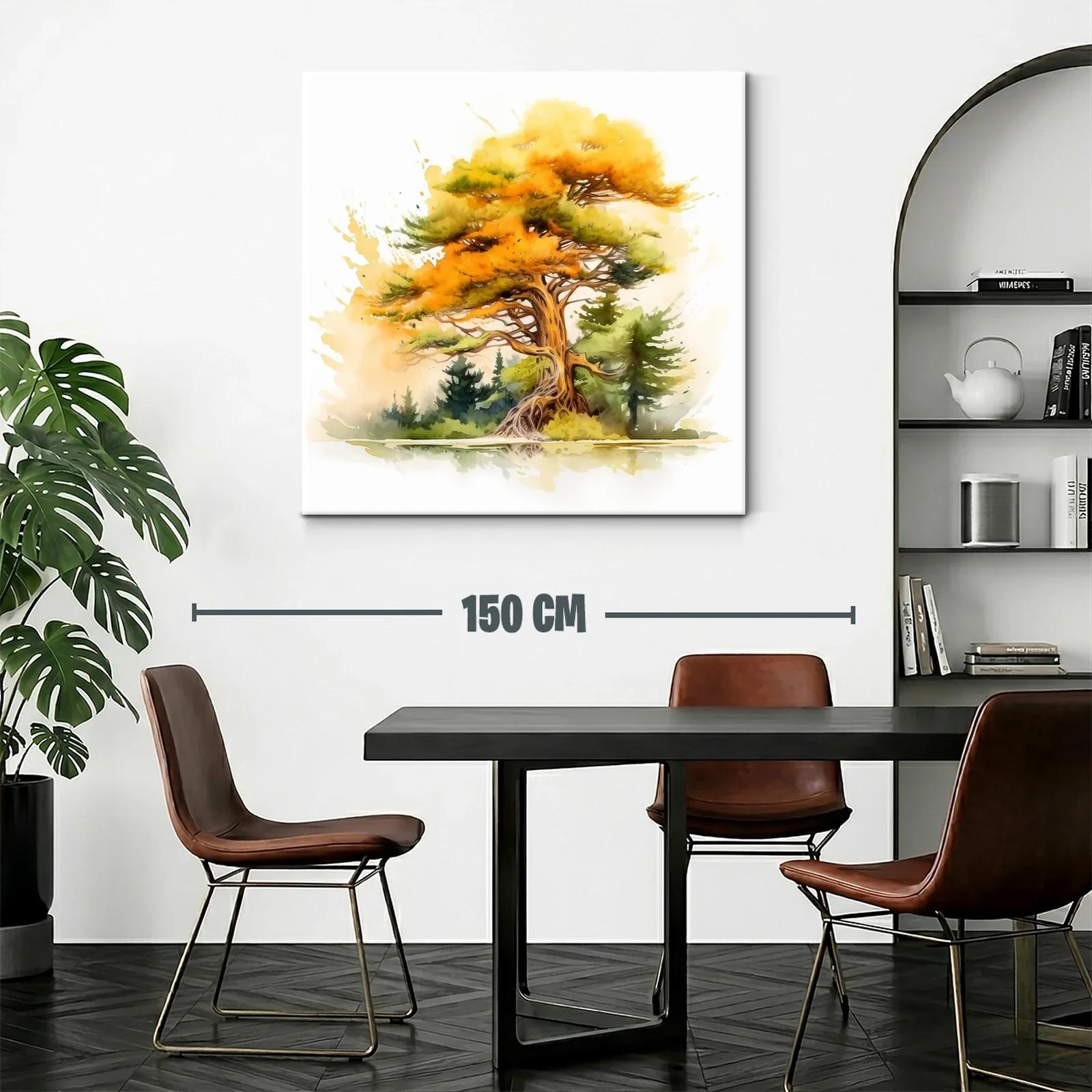 Árbol otoñal con tonos cálidos y verdes vibrantes — miniatura 2