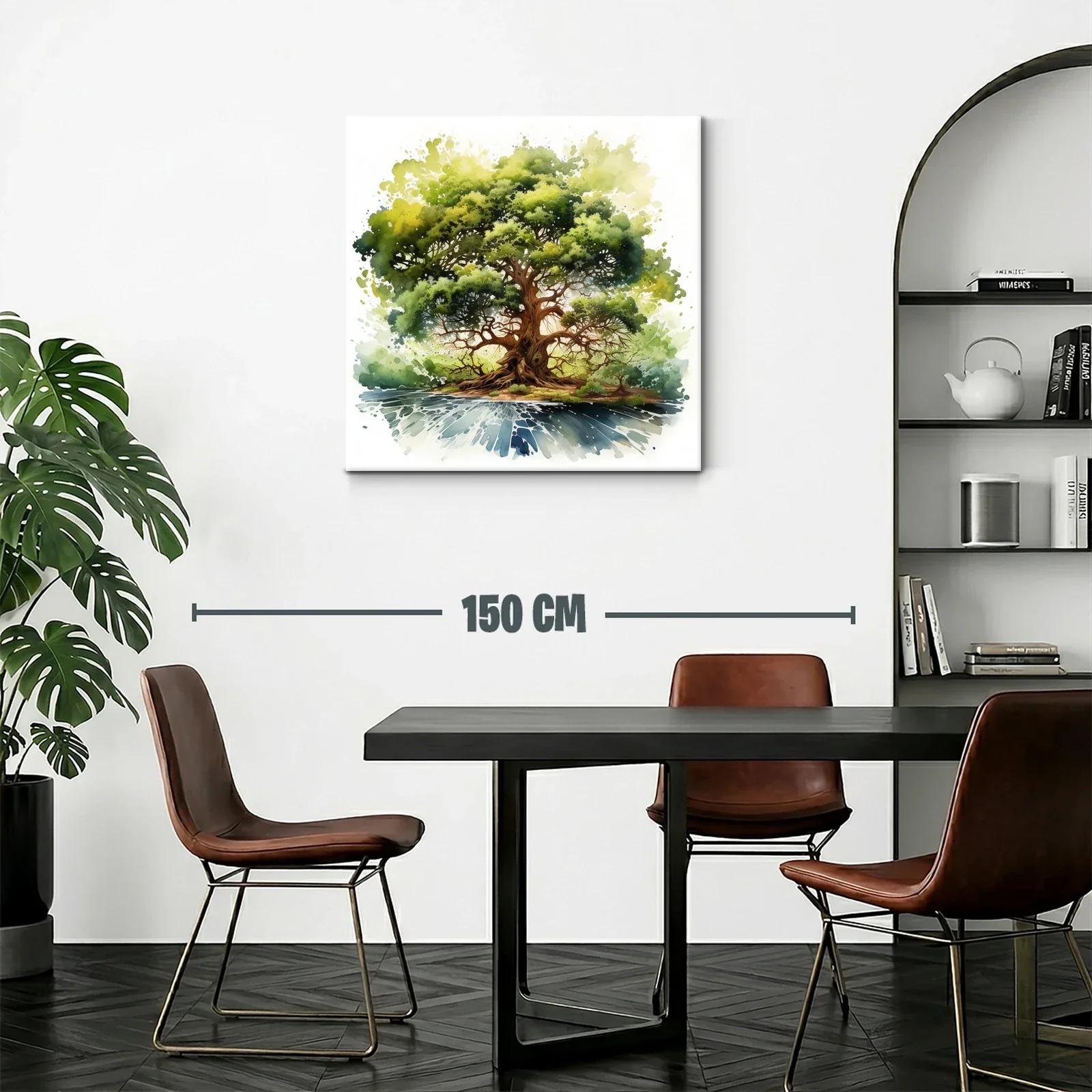 Impresionante árbol frondoso con reflejo en agua serena — miniatura 2