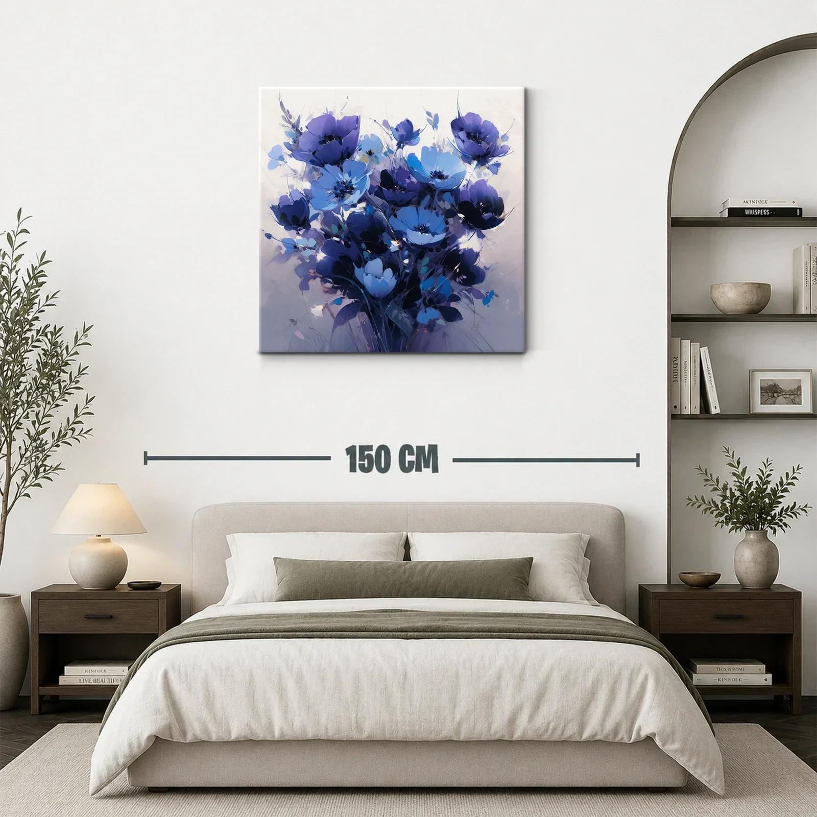 Ramo de flores azules vibrantes con toque artístico — miniatura 3
