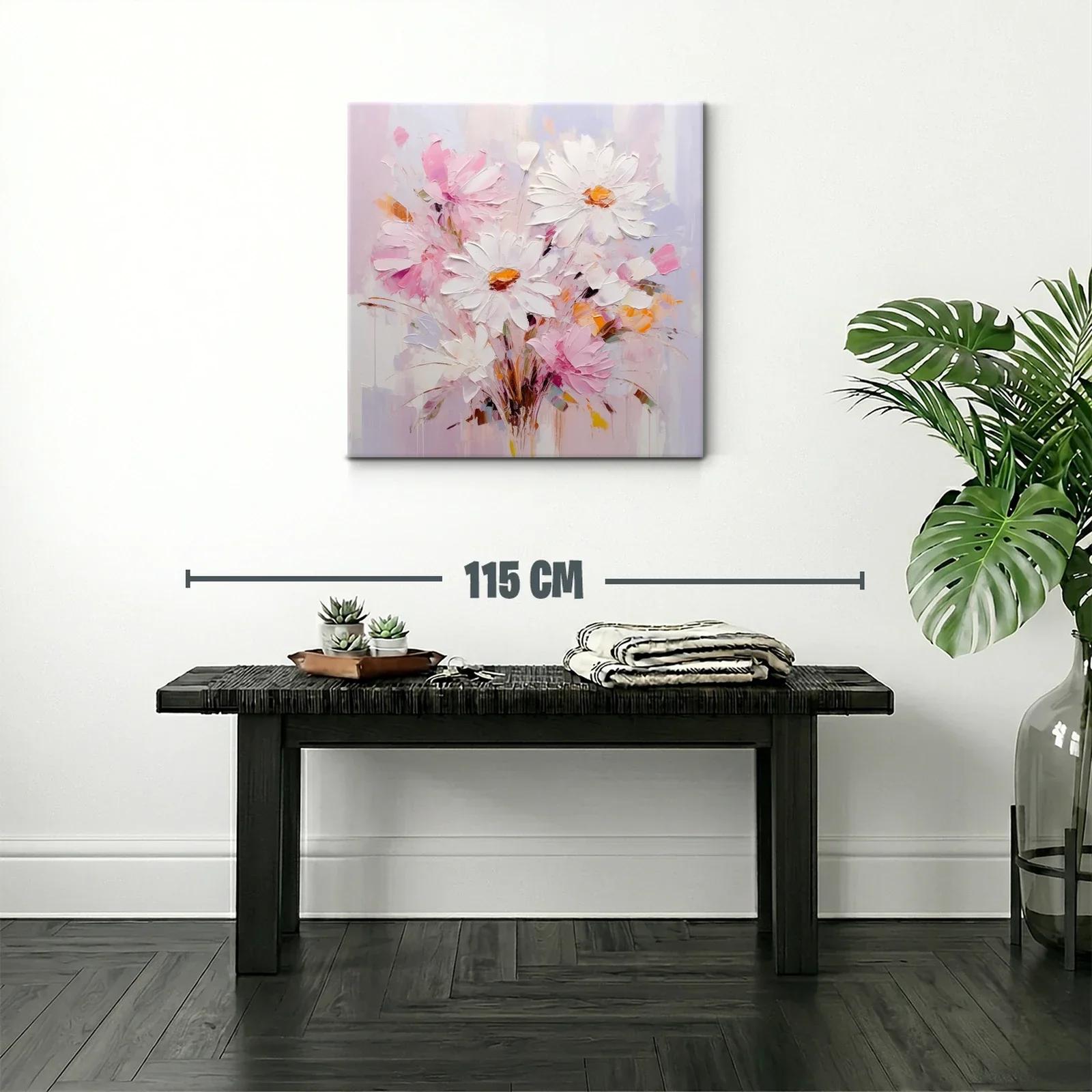 Cuadro floral con margaritas en tonos suaves y delicados — miniatura 2