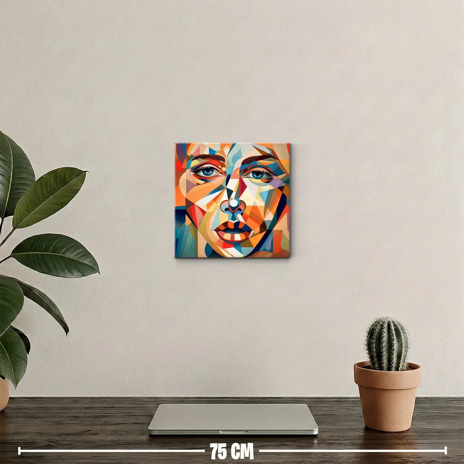 Rostro abstracto en vibrantes tonos geométricos — miniatura 2