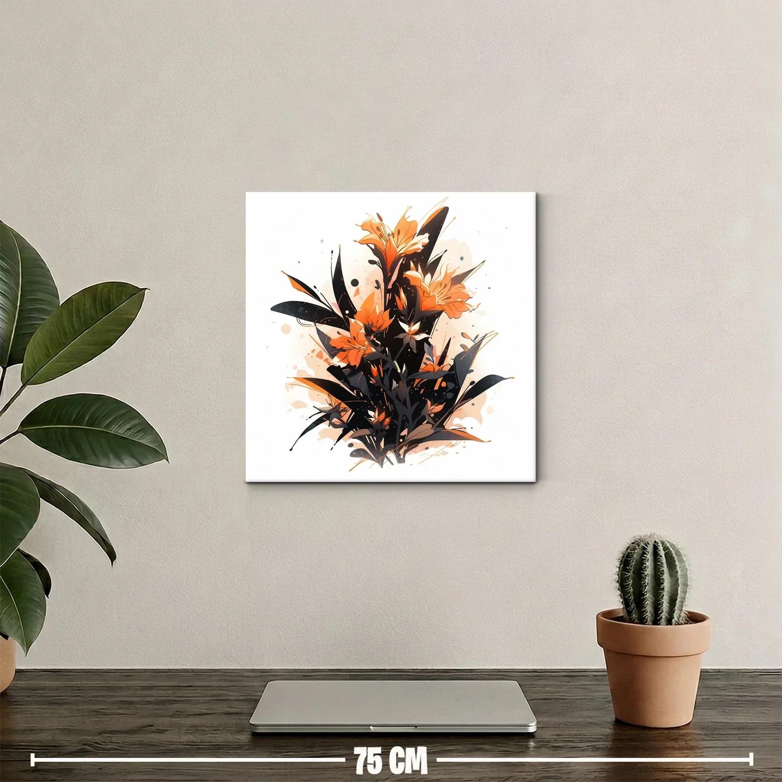 Flores en tonos cálidos con contrastes oscuros y dinamismo — miniatura 2