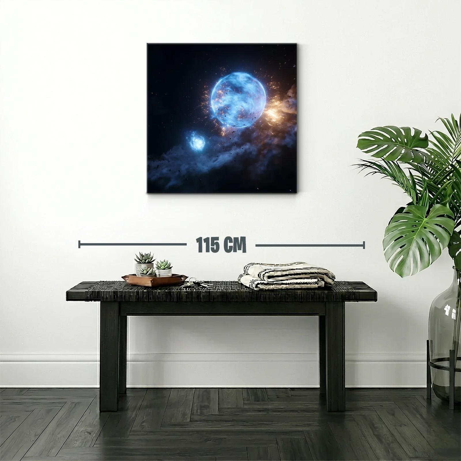 Cuadro Galaxia en Explosión Cósmica Azul y Dorada — miniatura 2
