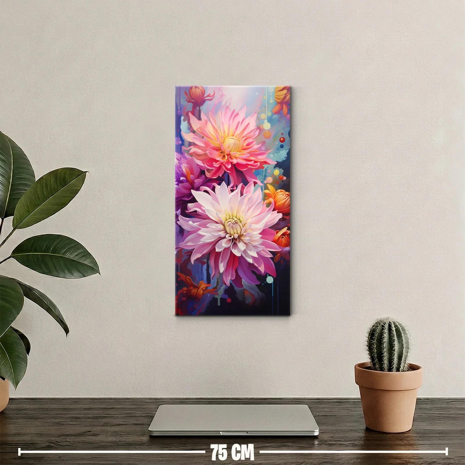 Cuadro de dalias rosas con fondo difuminado — miniatura 2