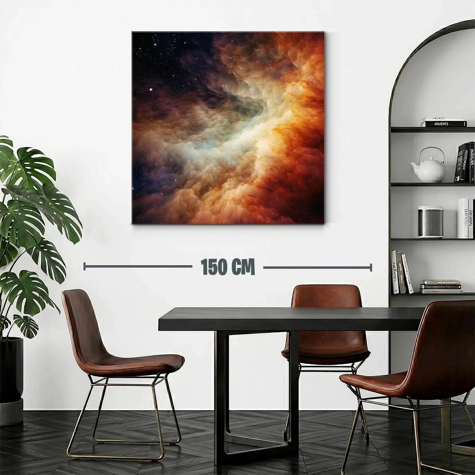Vibrante abstracción nebulosa con tonos cálidos y estelares — miniatura 2