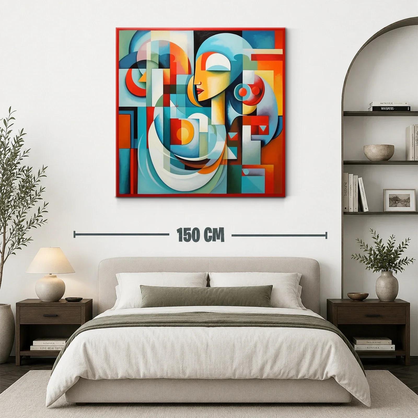 Composición abstracta con perfil femenino y formas geométricas — miniatura 3