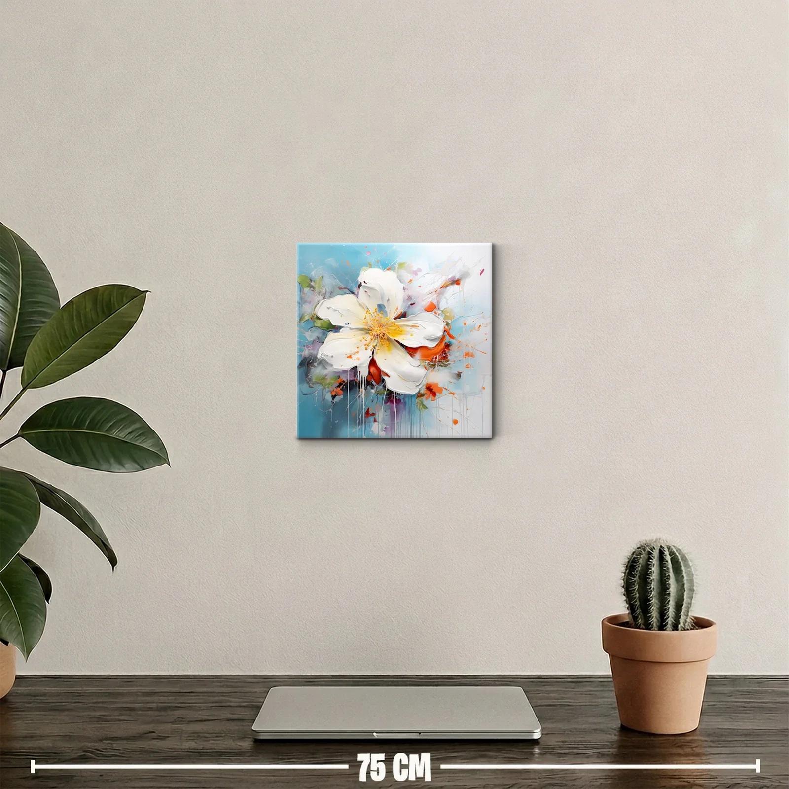 Cuadro Floral con Explosión de Colores Vibrantes y Texturas — miniatura 2