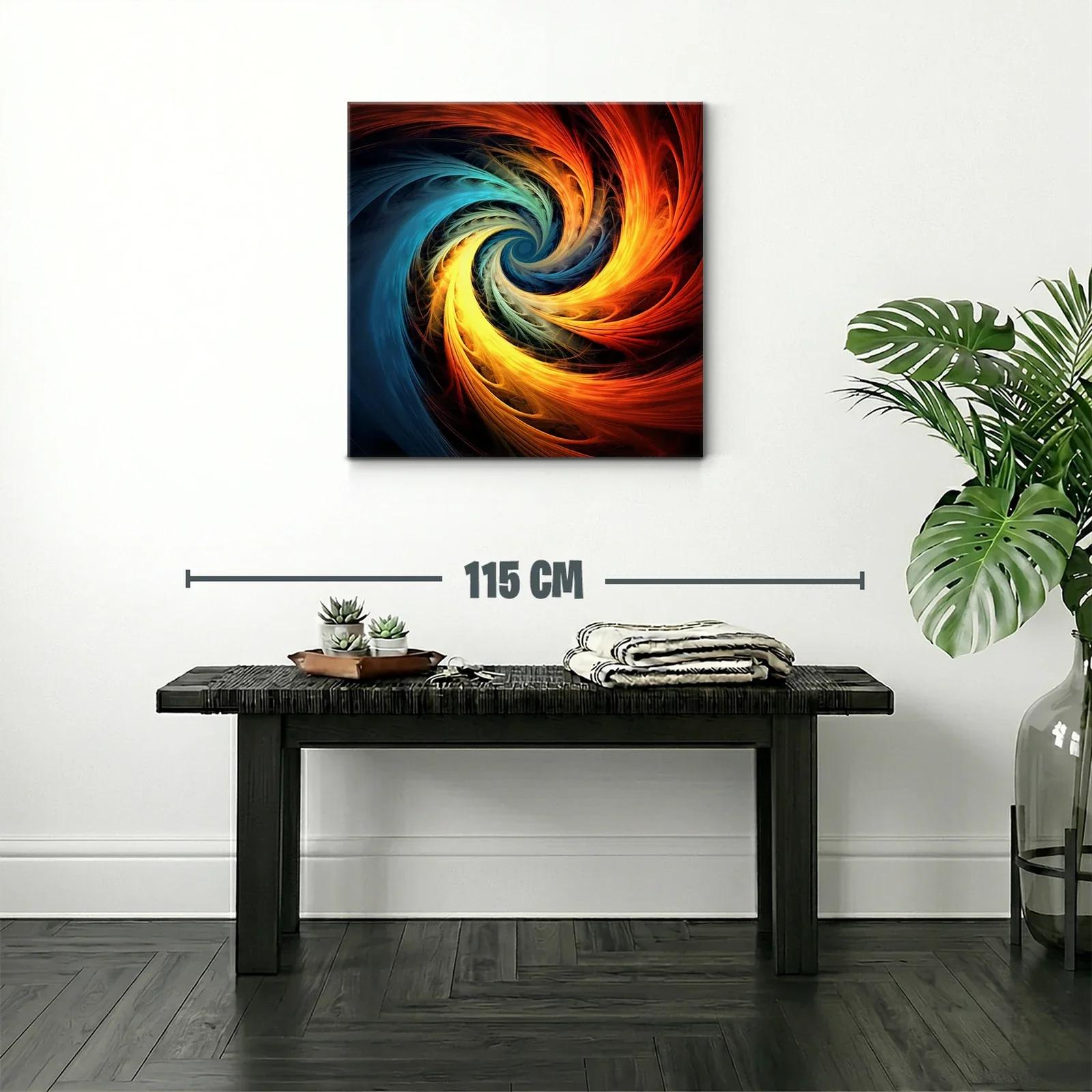 Cuadro abstracto espiral en cálidos tonos fusionados — miniatura 2
