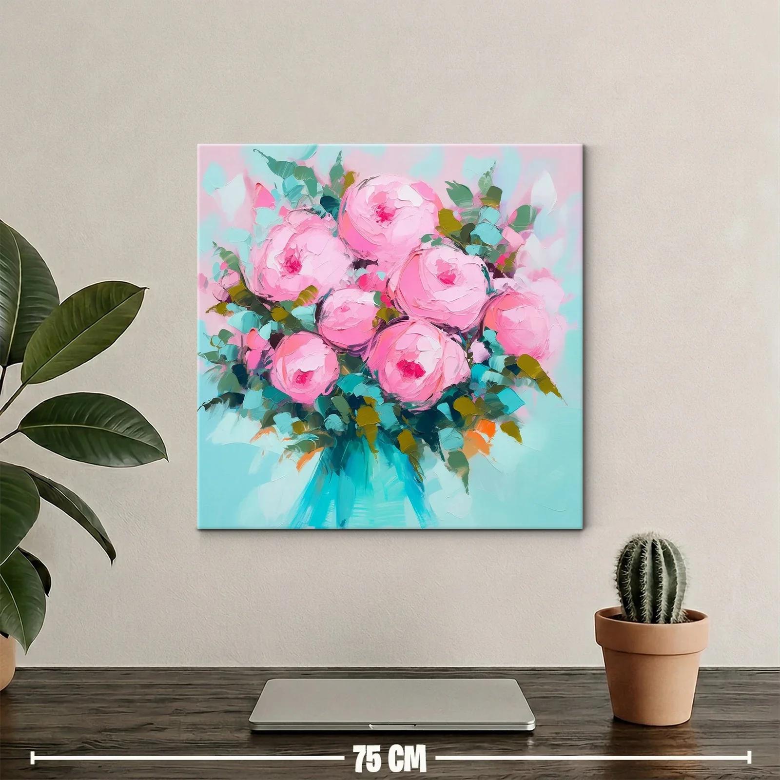 Ramo de rosas rosas vibrantes con follaje fresco — miniatura 2