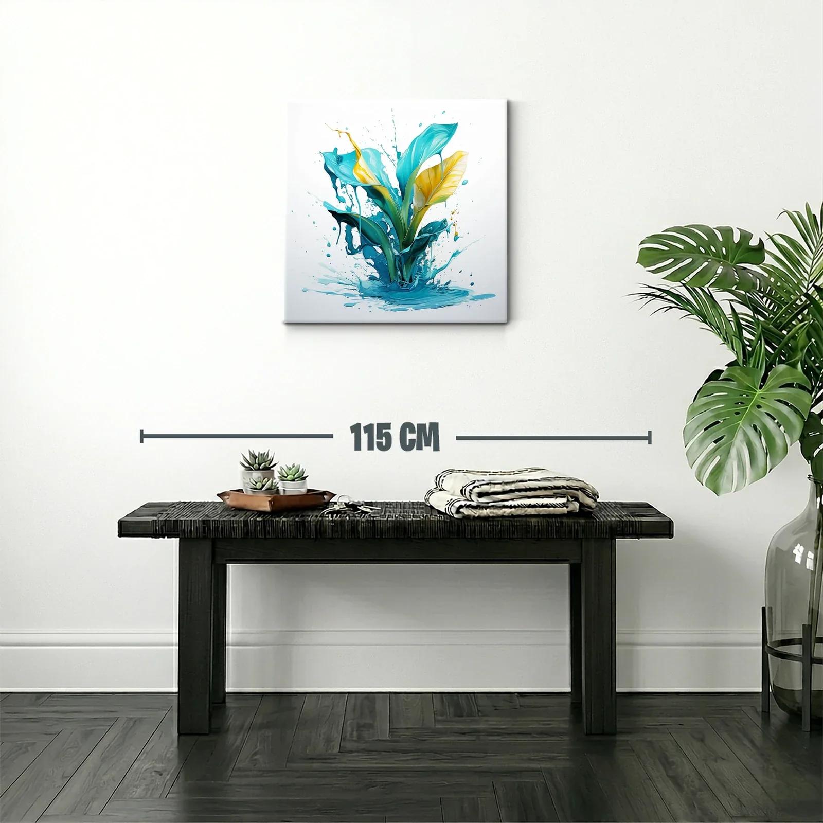 Composición vibrante con formas líquidas en azul y amarillo — miniatura 2