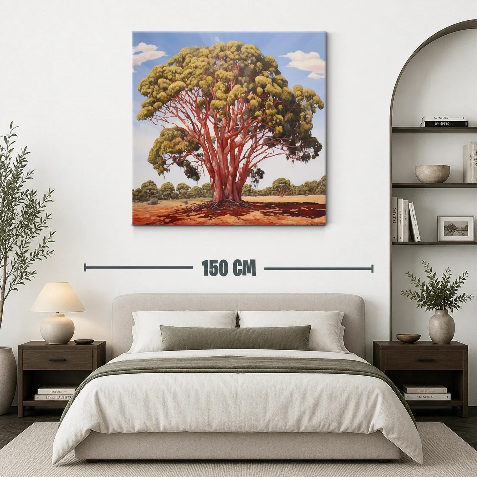 Impresionante árbol con tronco rojo sobre paisaje soleado — miniatura 3