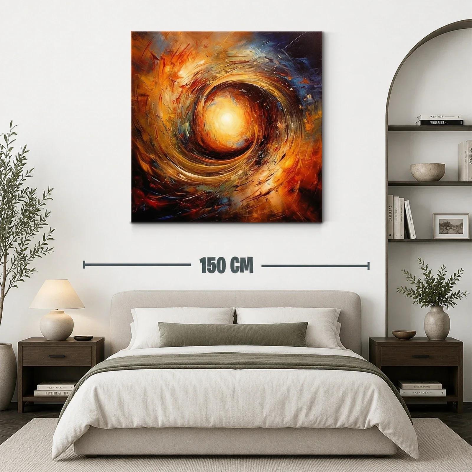 Cuadro Abstracto Espiral de Luz y Energía Cálida — miniatura 3