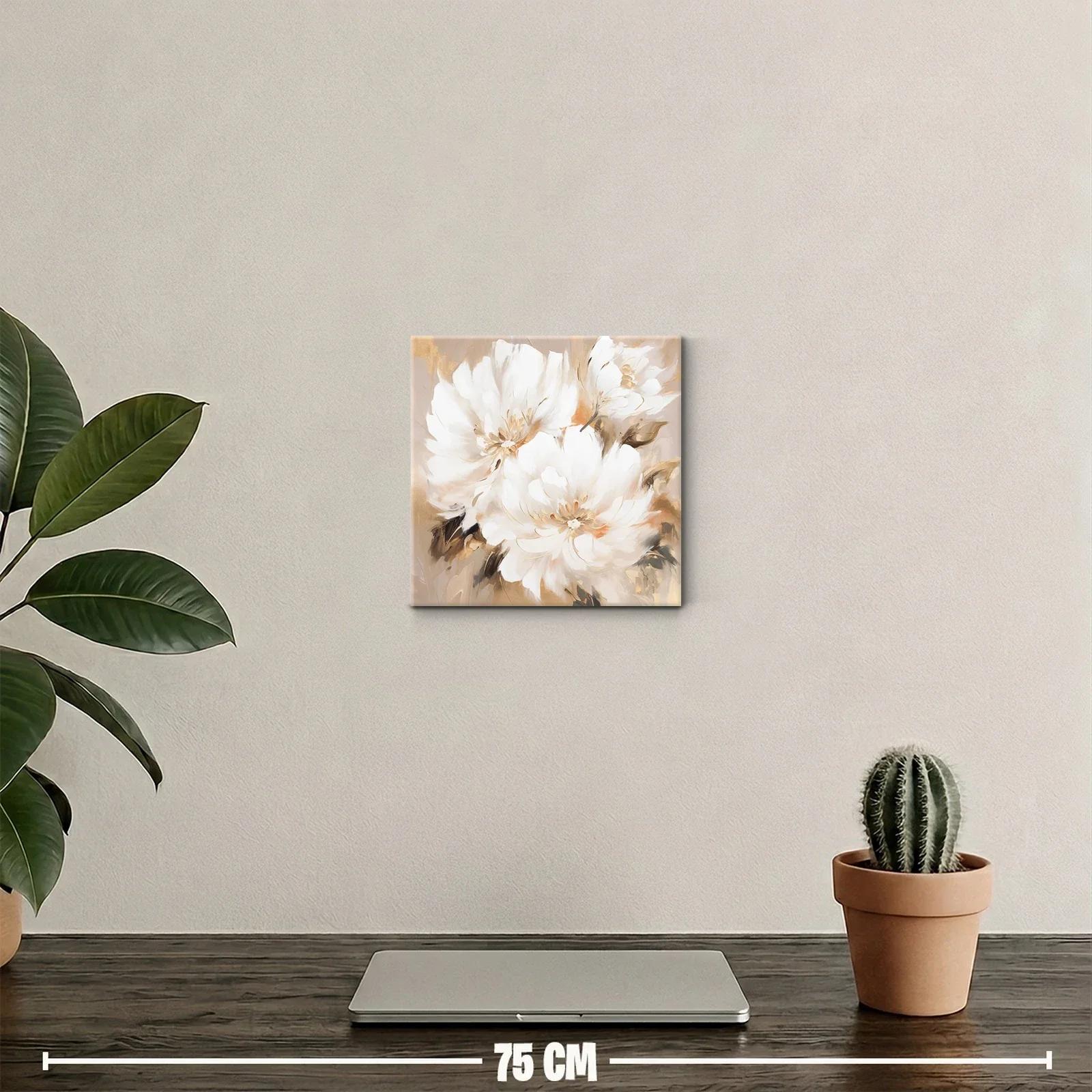 Cuadro flores blancas suaves con tonos cálidos — miniatura 2