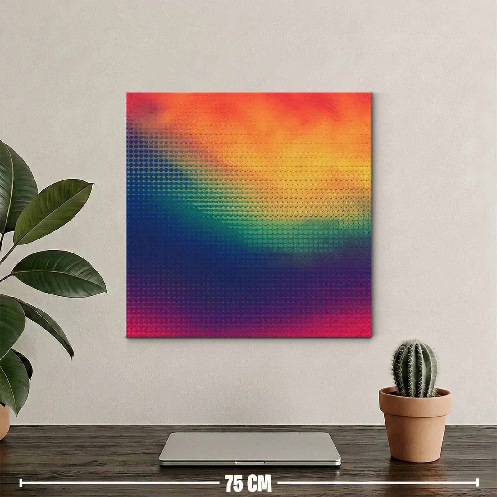 Cuadro abstracto moderno con patrones degradados y vibrantes — miniatura 2
