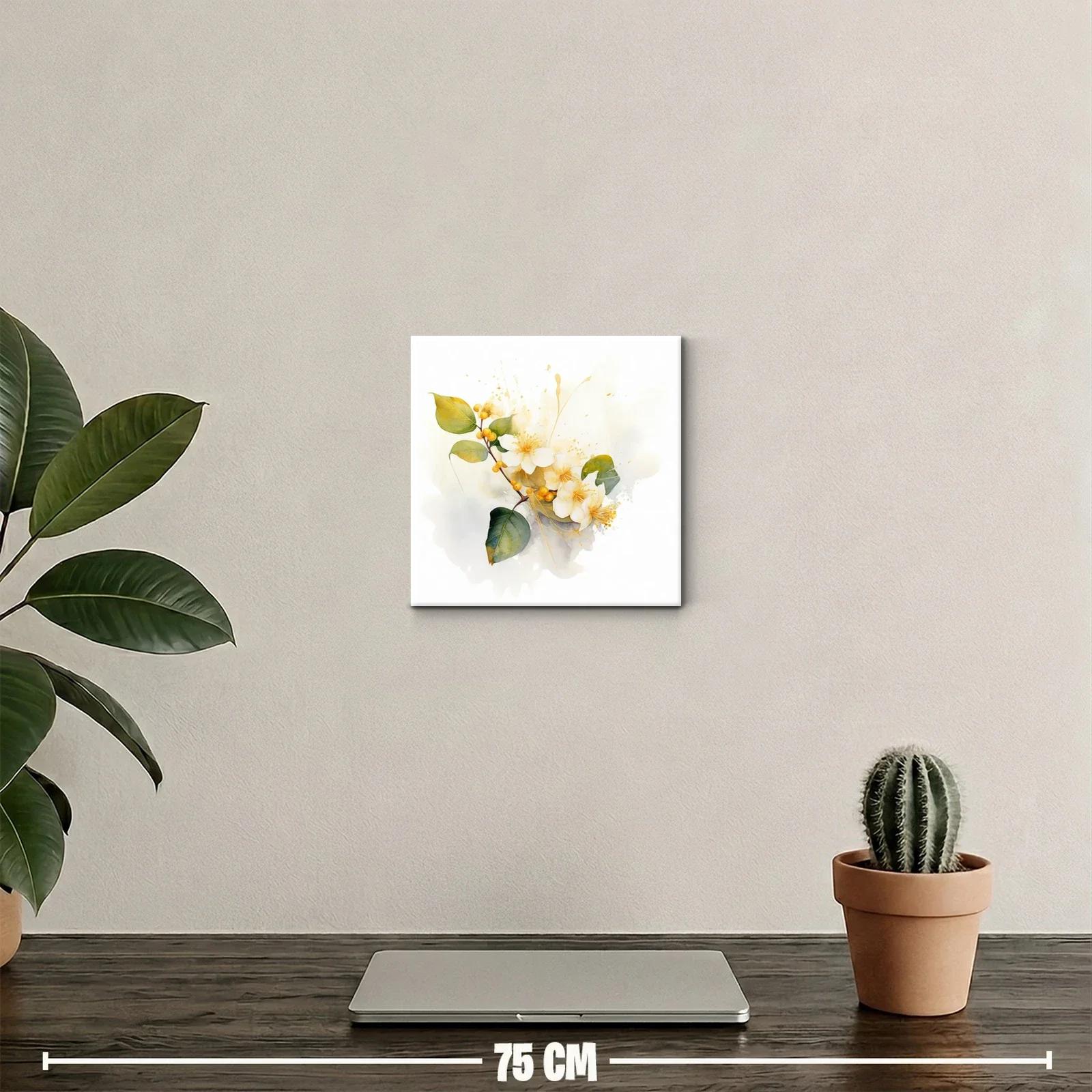 Cuadro Floral con Tonos Suaves y Detalles Dorados — miniatura 2