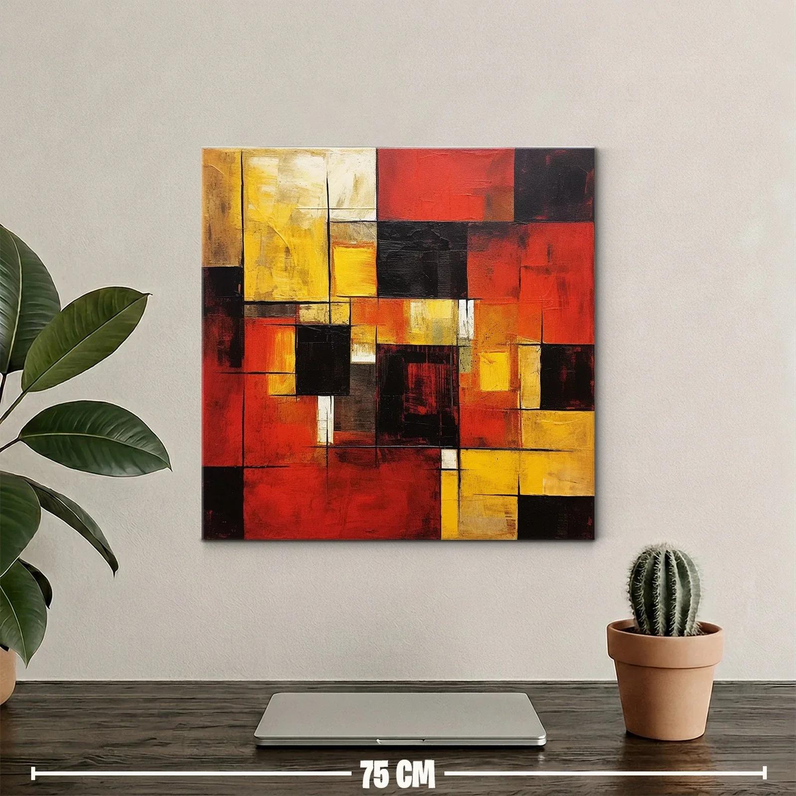 Composición geométrica en tonos rojos y amarillos vibrantes — miniatura 2