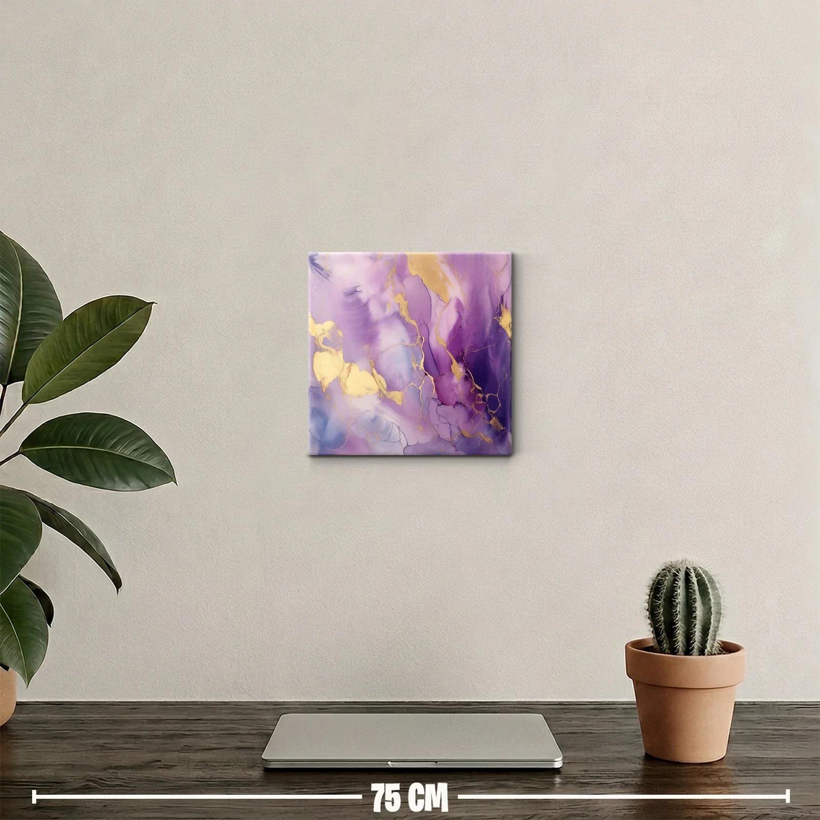 Composición abstracta en tonos violetas con reflejos dorados — miniatura 2