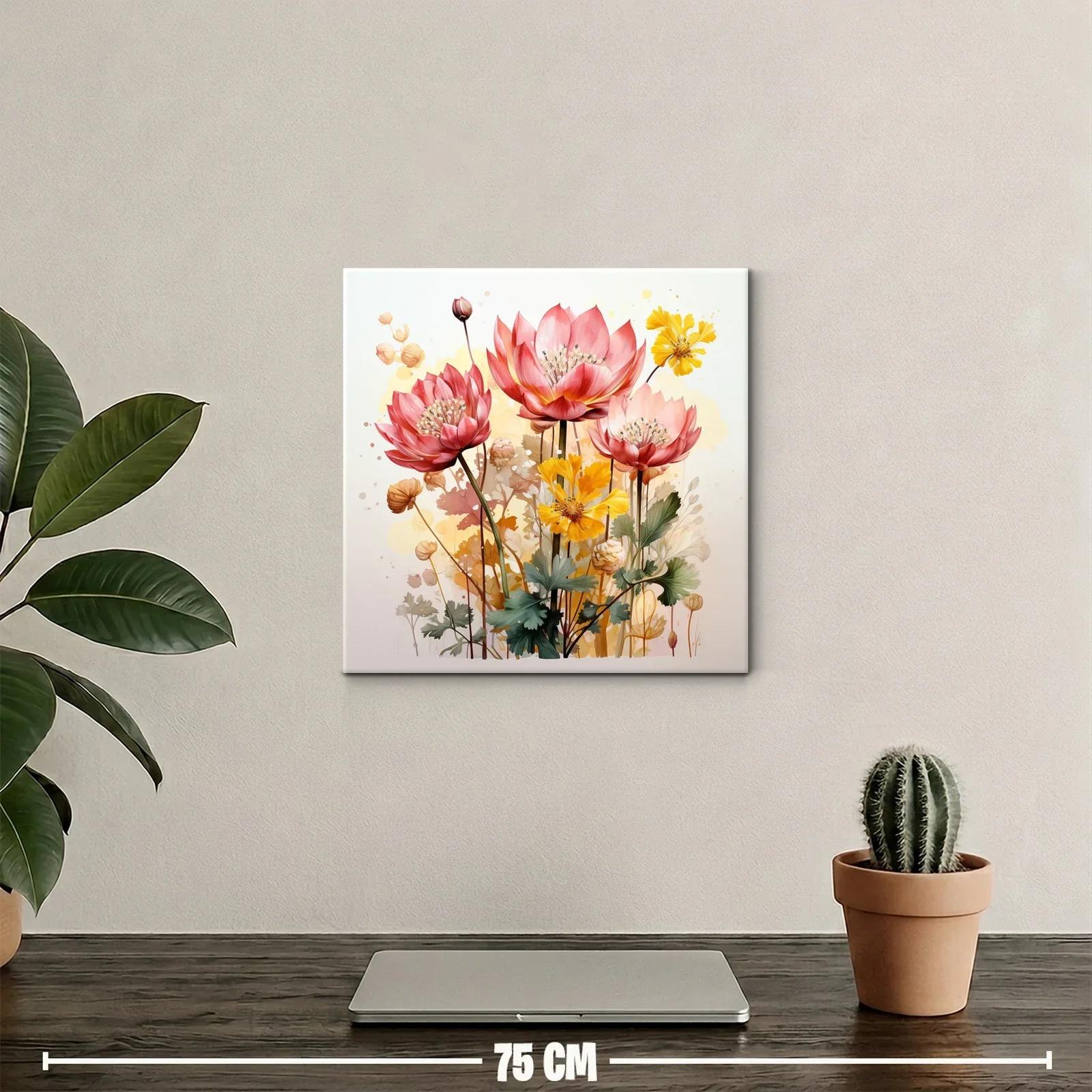 Composición floral vibrante con tonos rosas y amarillos — miniatura 2