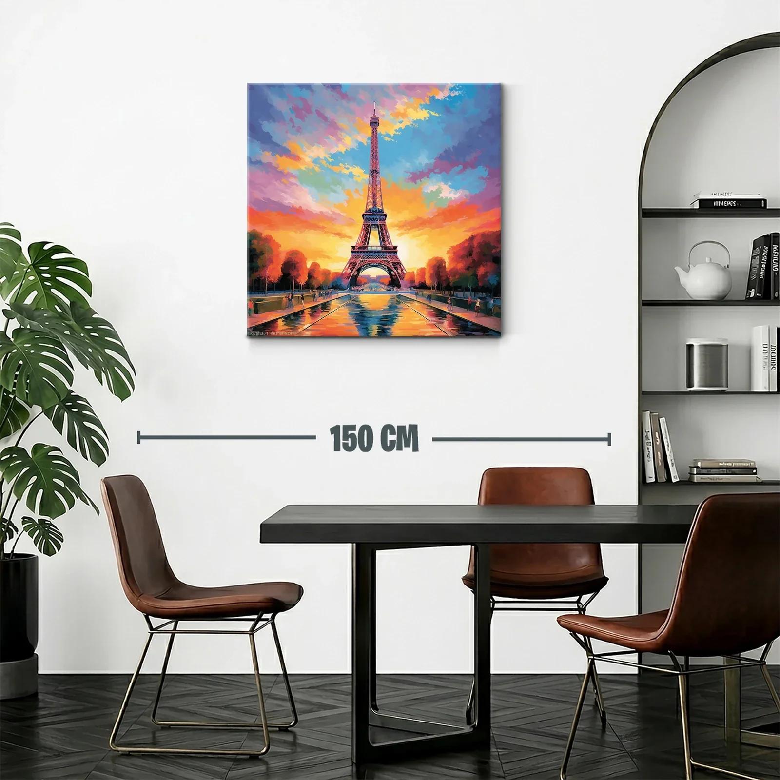 Atardecer vibrante en la torre de París — miniatura 2