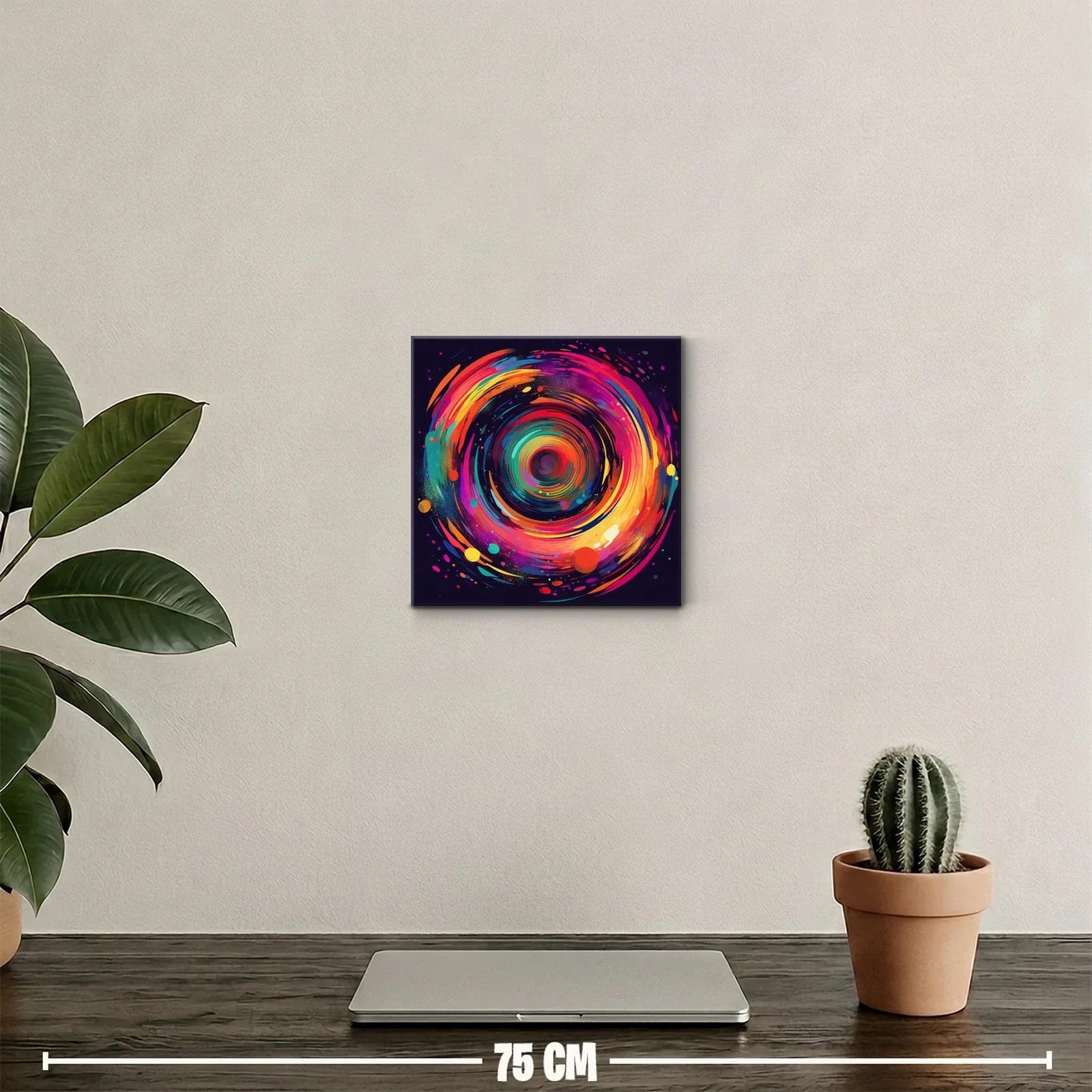 Cuadro abstracto con espiral vibrante de colores intensos — miniatura 2