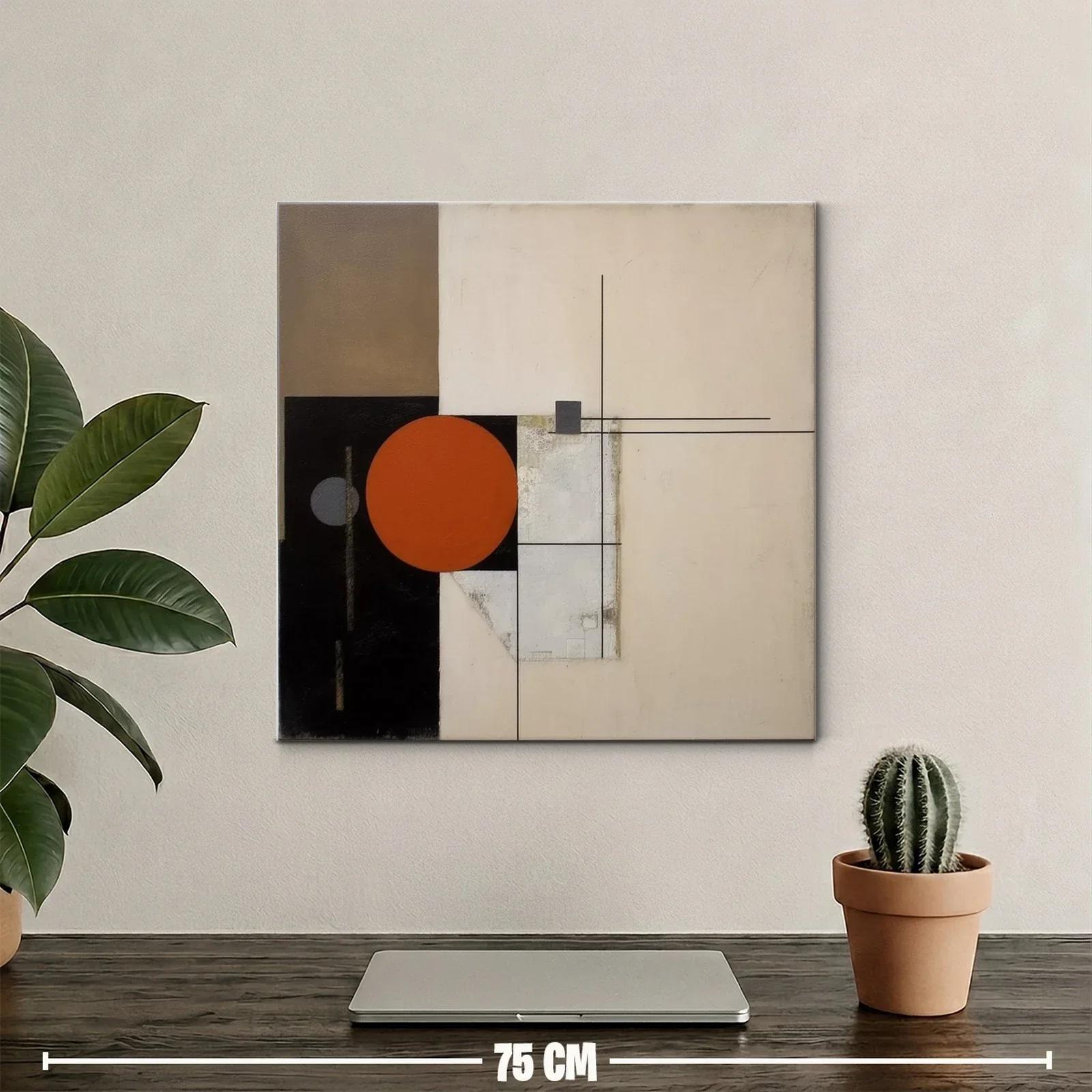 Composición geométrica con círculo en tonos tierra y negro — miniatura 2