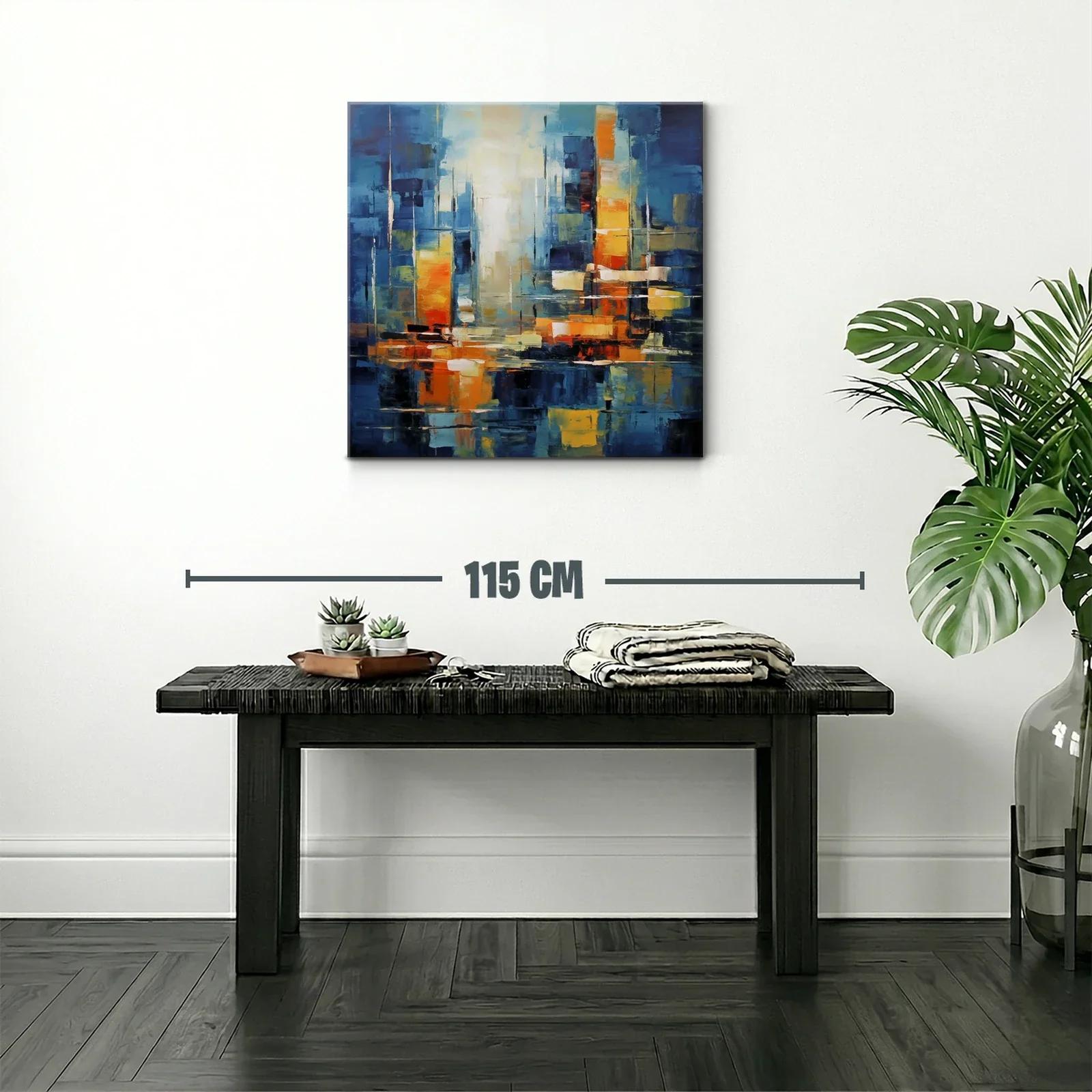 Composición abstracta con vibrantes tonos azul y naranja — miniatura 2