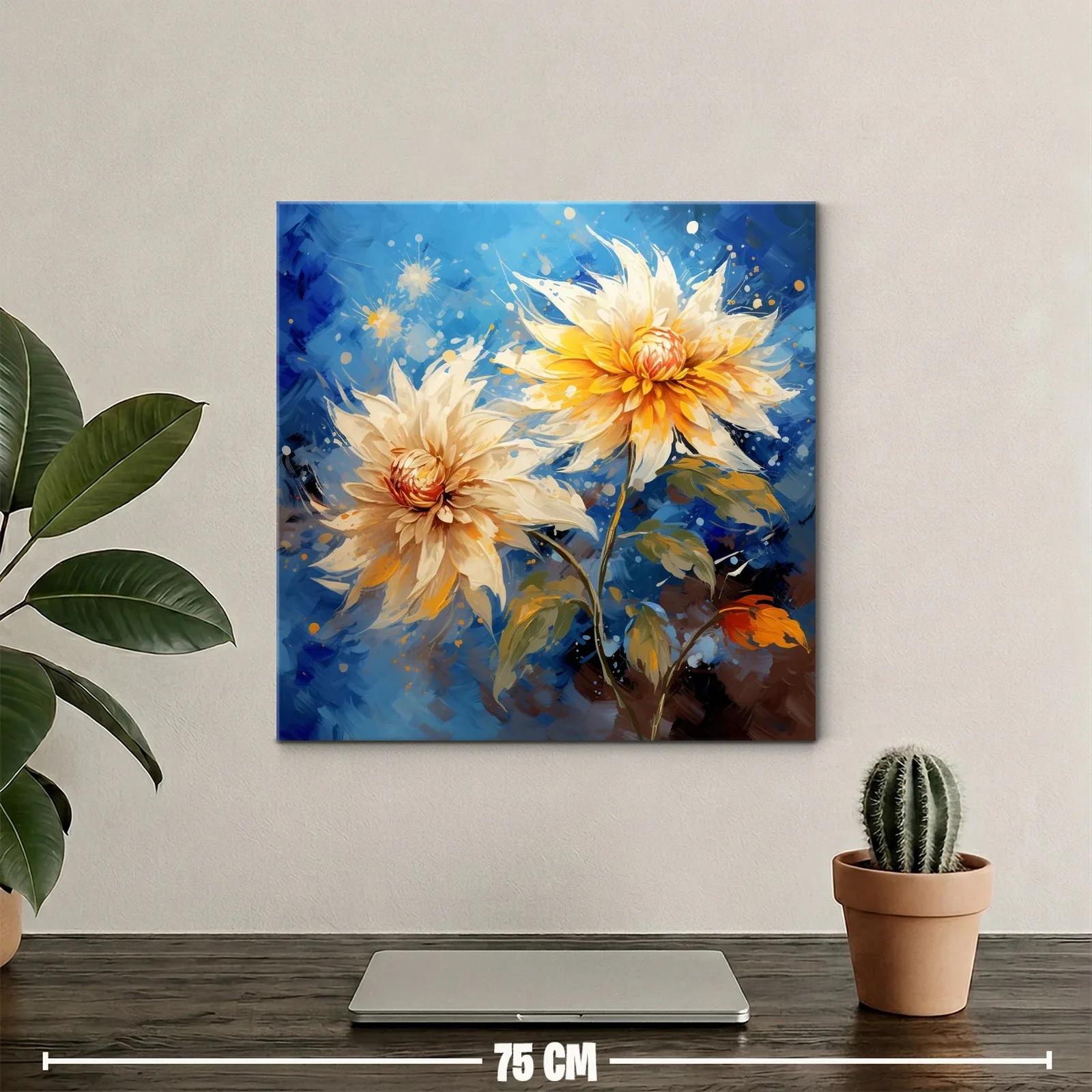 Flores luminosas en vibrantes tonos cálidos y fríos — miniatura 2