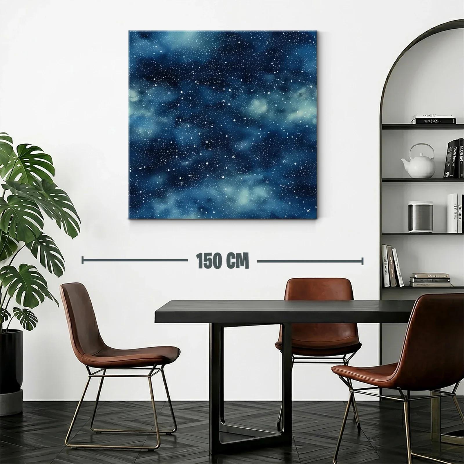 Cuadro abstracto con cielo estrellado en tonos azules — miniatura 2