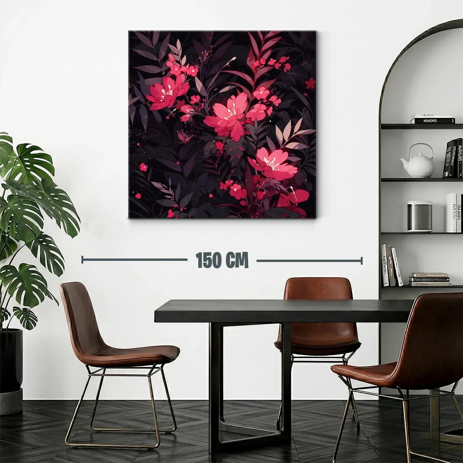 Cuadro de flores rojas sobre fondo oscuro elegante y moderno — miniatura 2