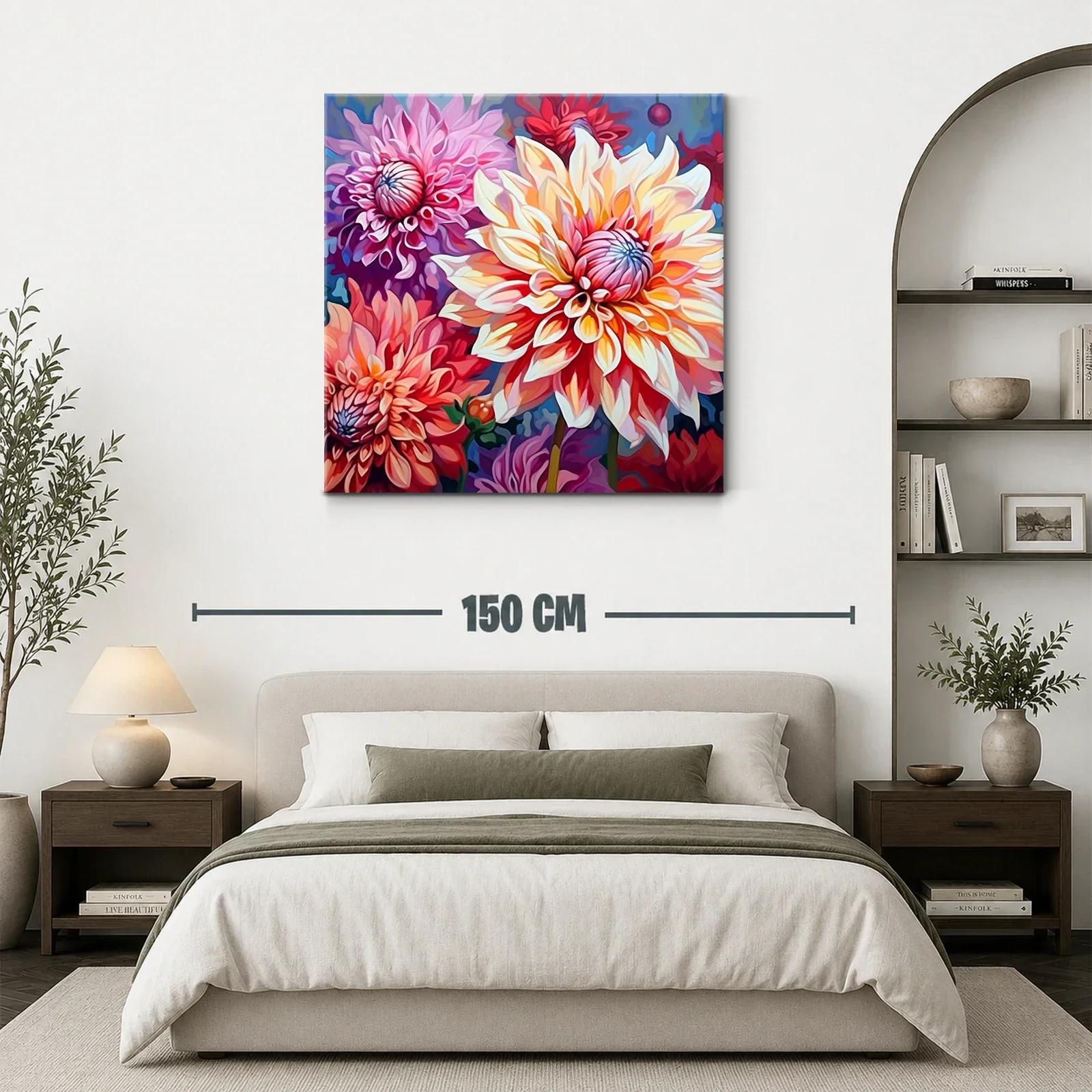 Cuadro vibrante con flores en tonos cálidos y vibrantes — miniatura 3