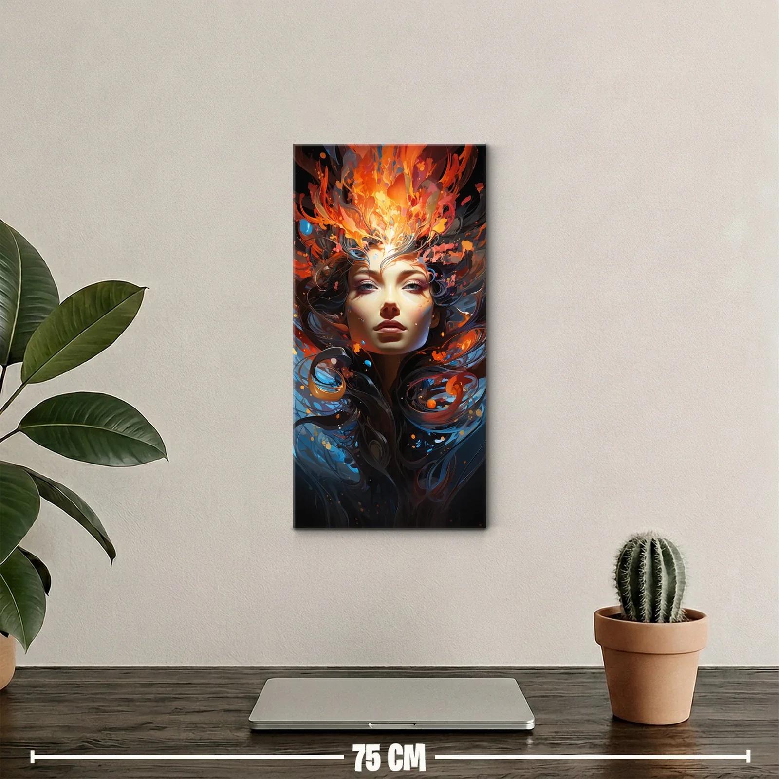 Cuadro rostro de mujer con corona de fuego — miniatura 2