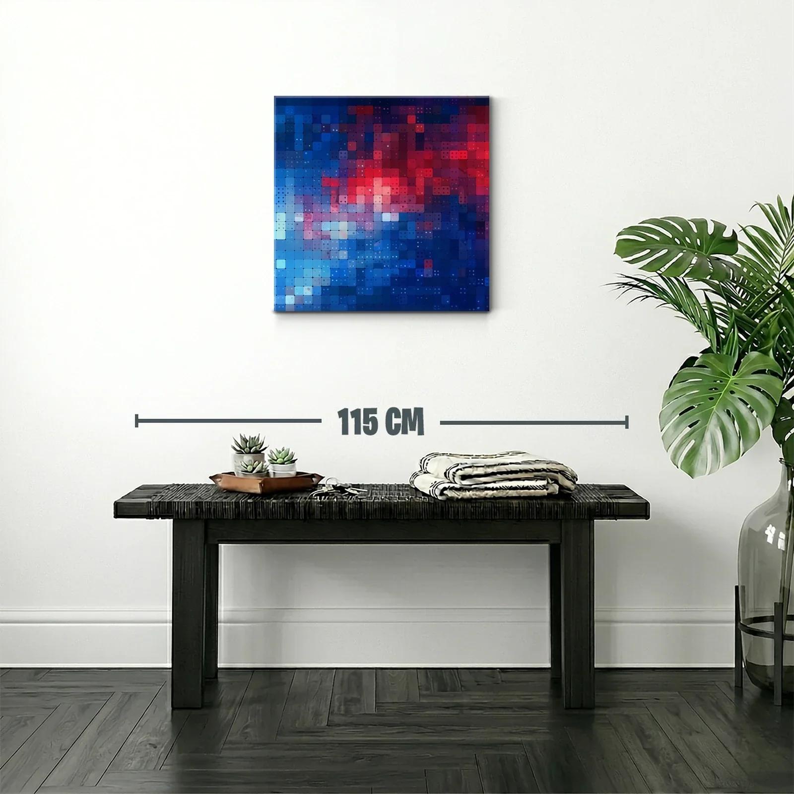 Composición abstracta en tonos azules y rojos vibrantes — miniatura 2