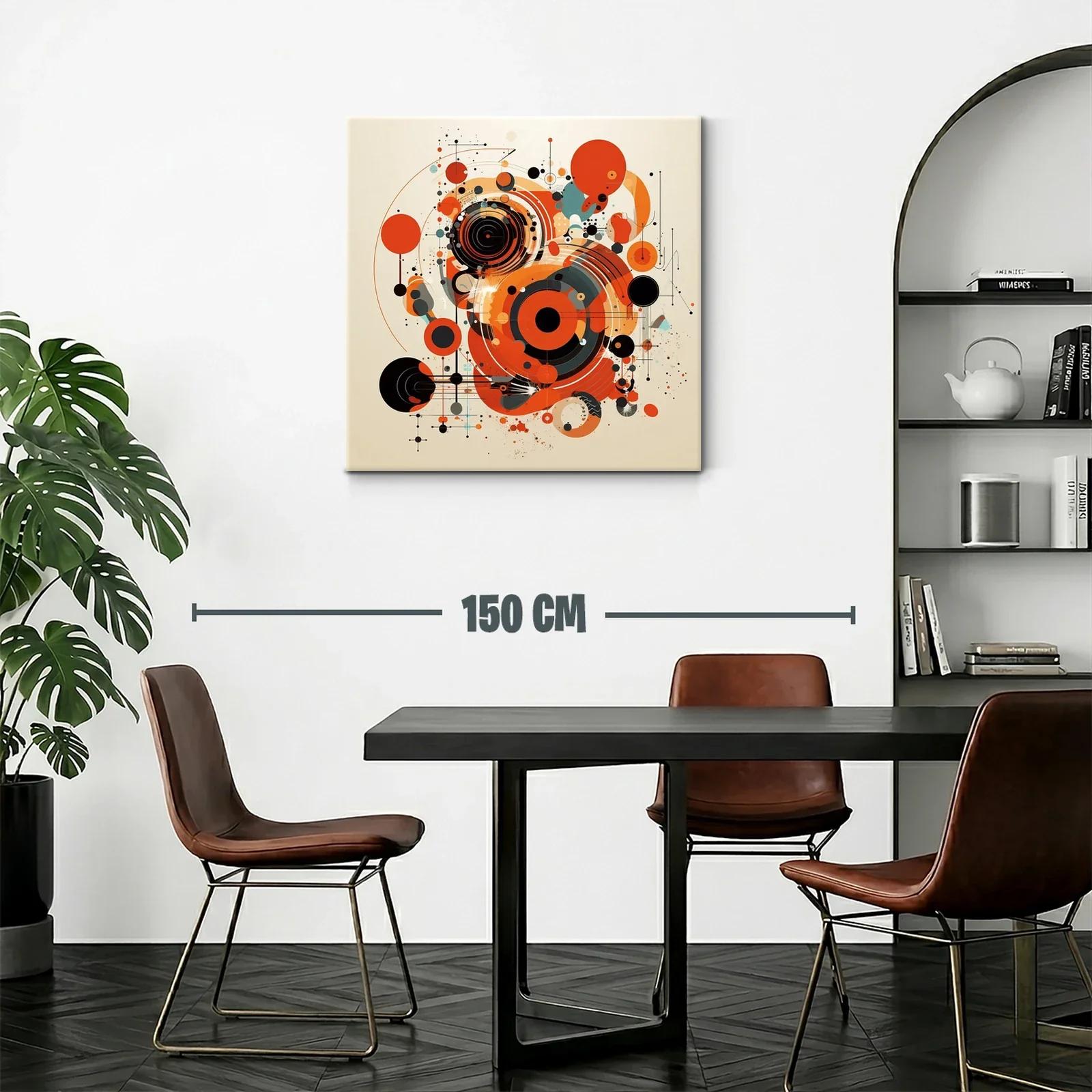 Composición abstracta con círculos en tonos cálidos y negros — miniatura 2