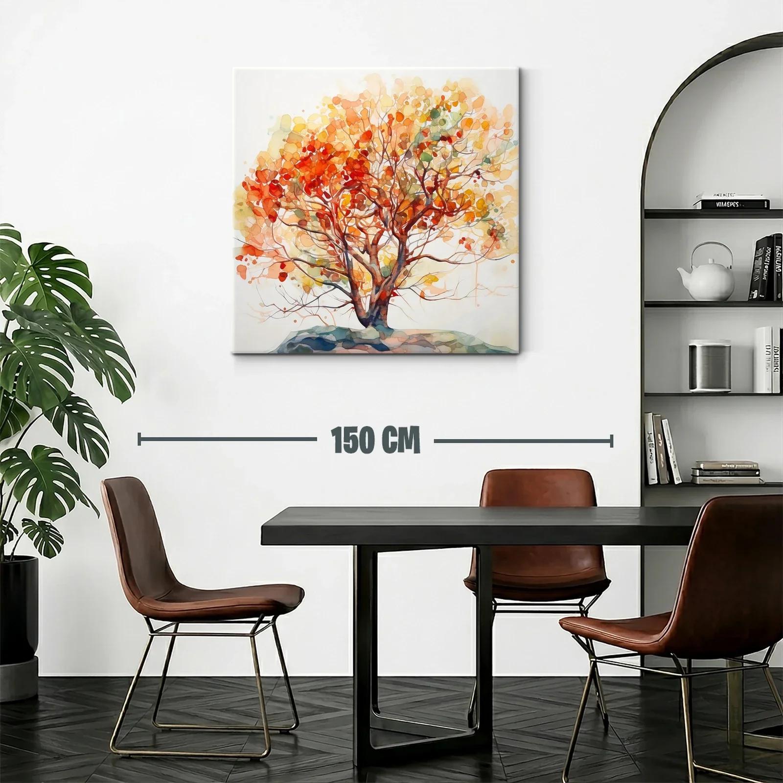 Árbol otoñal con cálidos tonos anaranjados y rojos vibrantes — miniatura 2