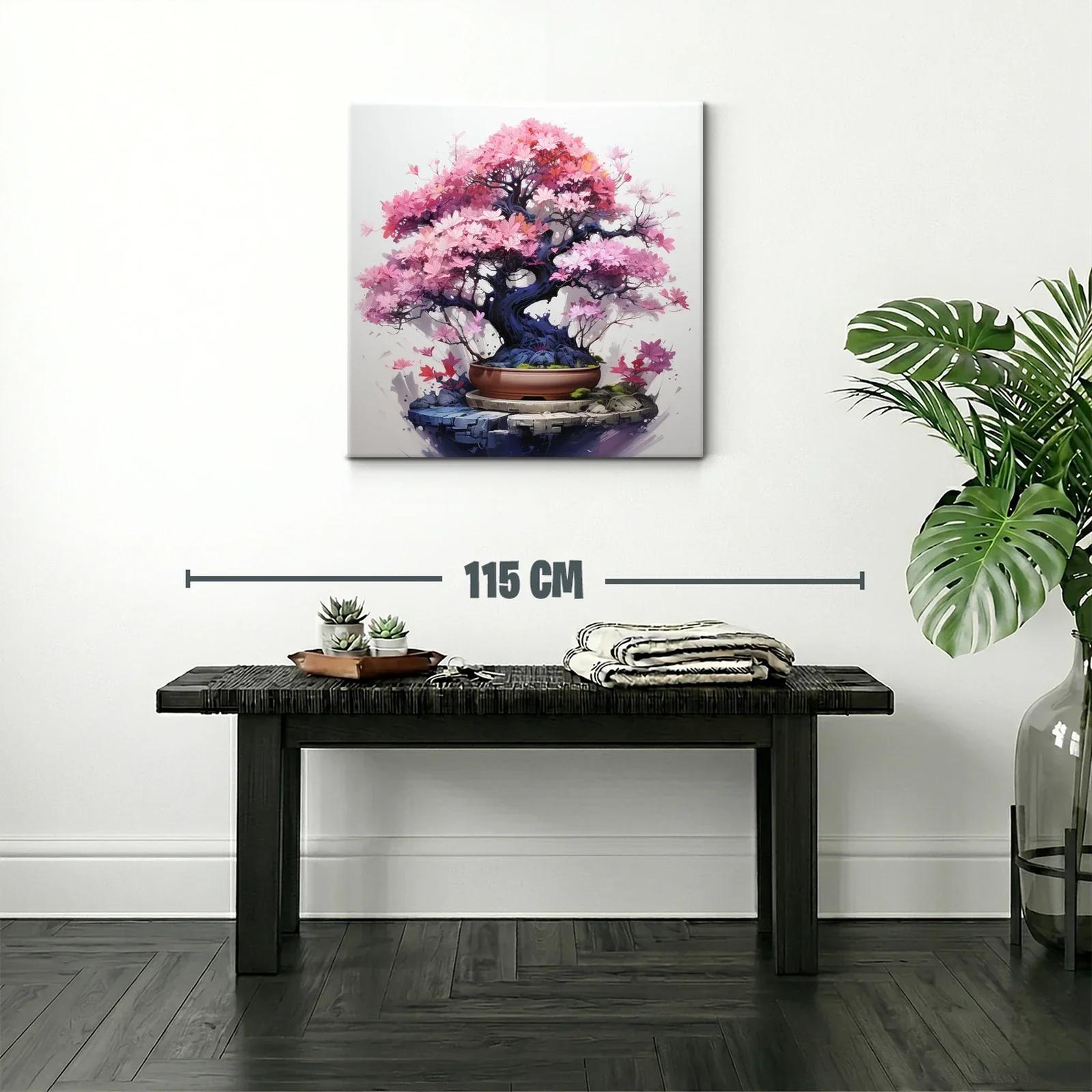 Árbol Bonsái con Flores Rosadas y Detalles Vibrantes — miniatura 2