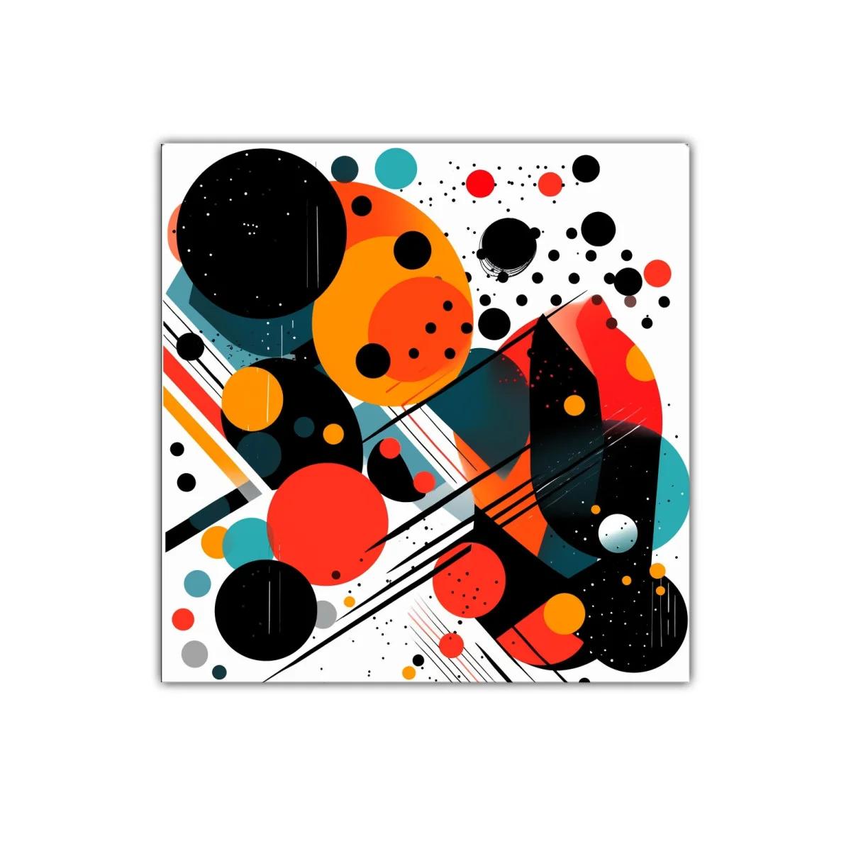 Composición abstracta con círculos y líneas en colores vivos — miniatura 1