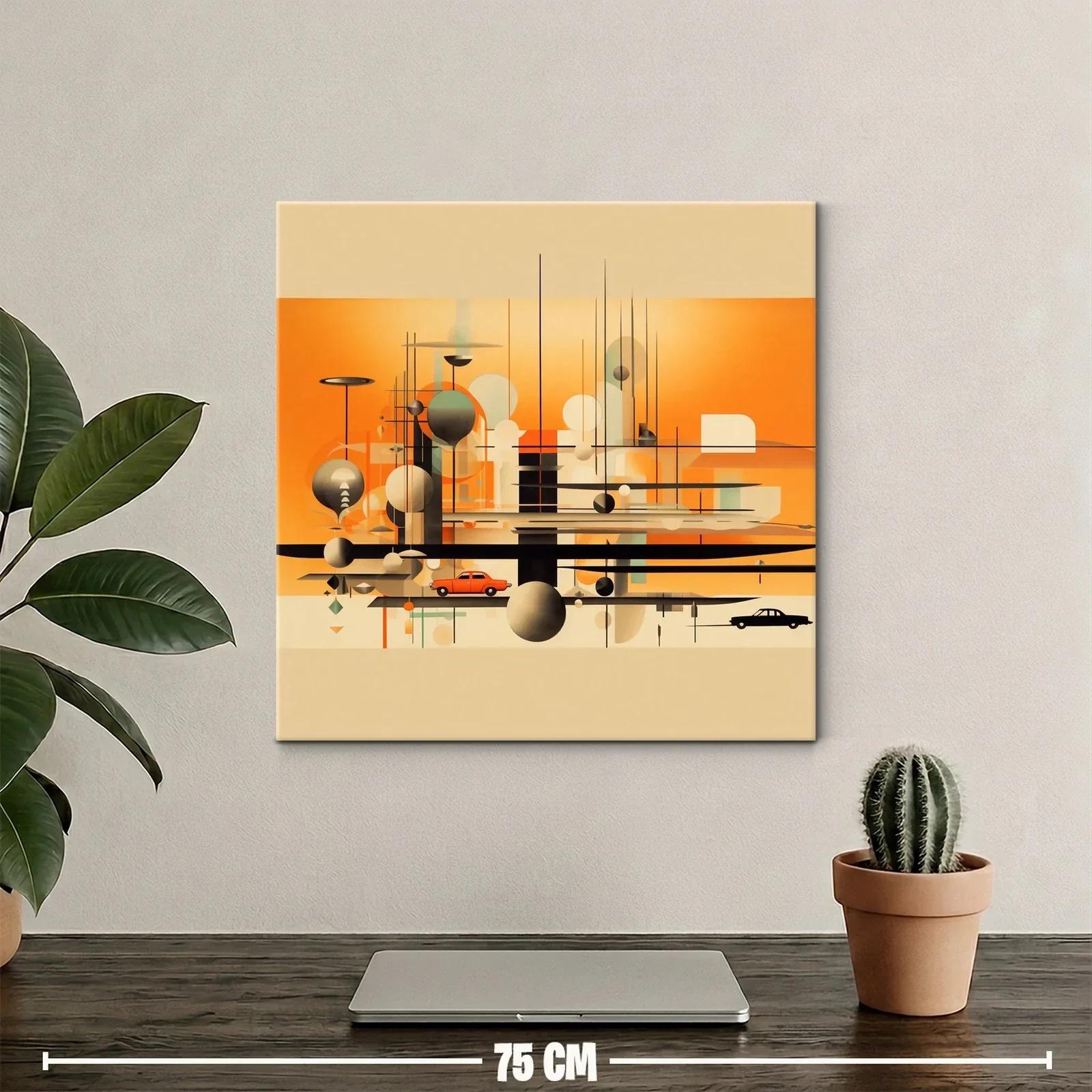 Composición abstracta urbana en tonos cálidos y neutros — miniatura 2