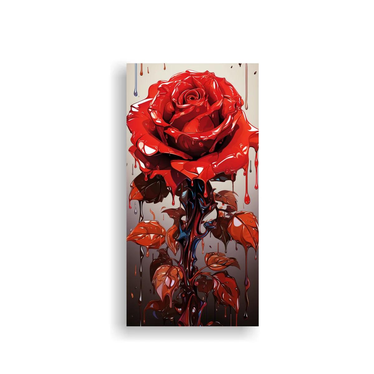 Cuadro rosa roja con efecto goteante — imagen principal