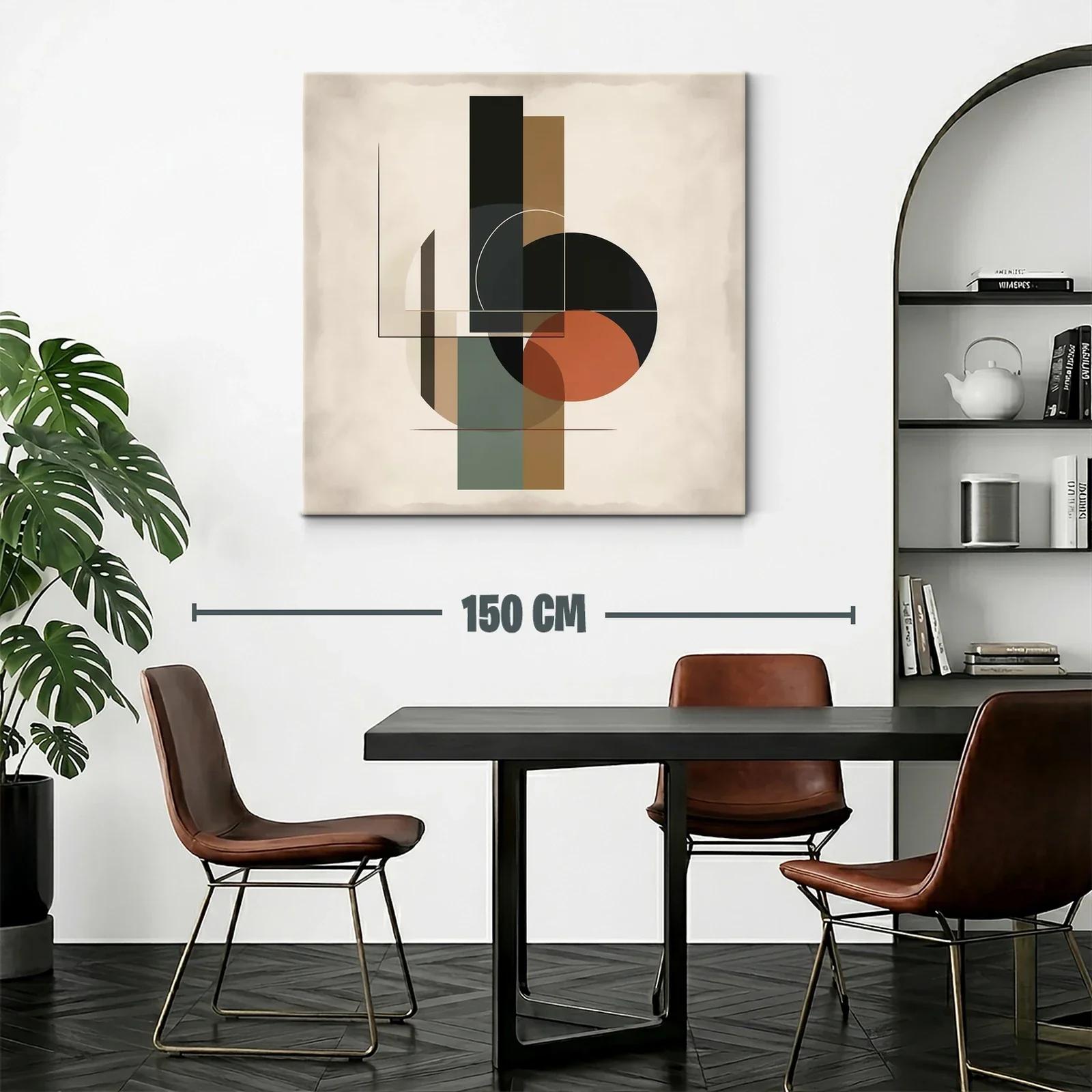 Composición Abstracta con Formas Geométricas en Tonos Tierra — miniatura 2