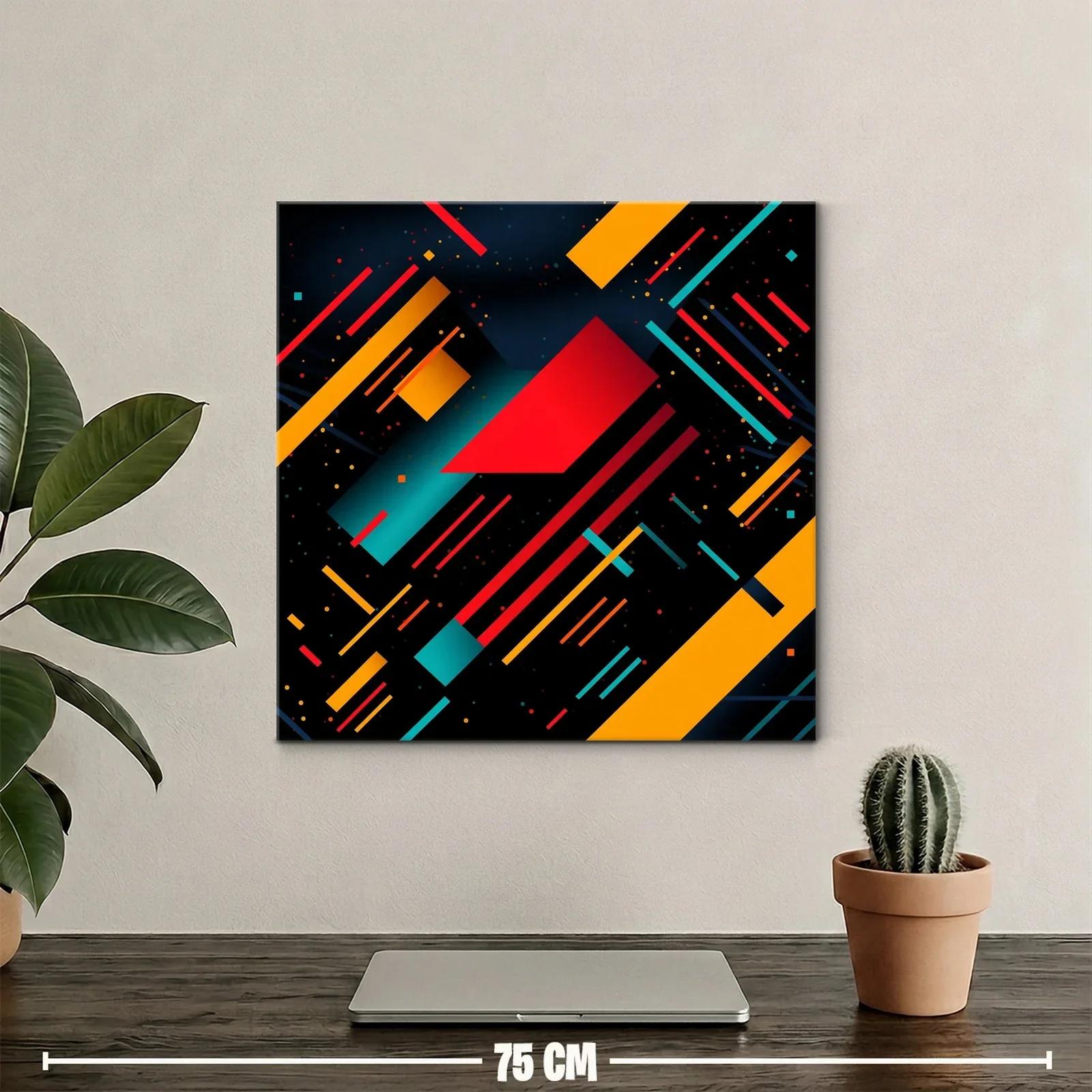 Composición abstracta con líneas y figuras geométricas vibrantes — miniatura 2