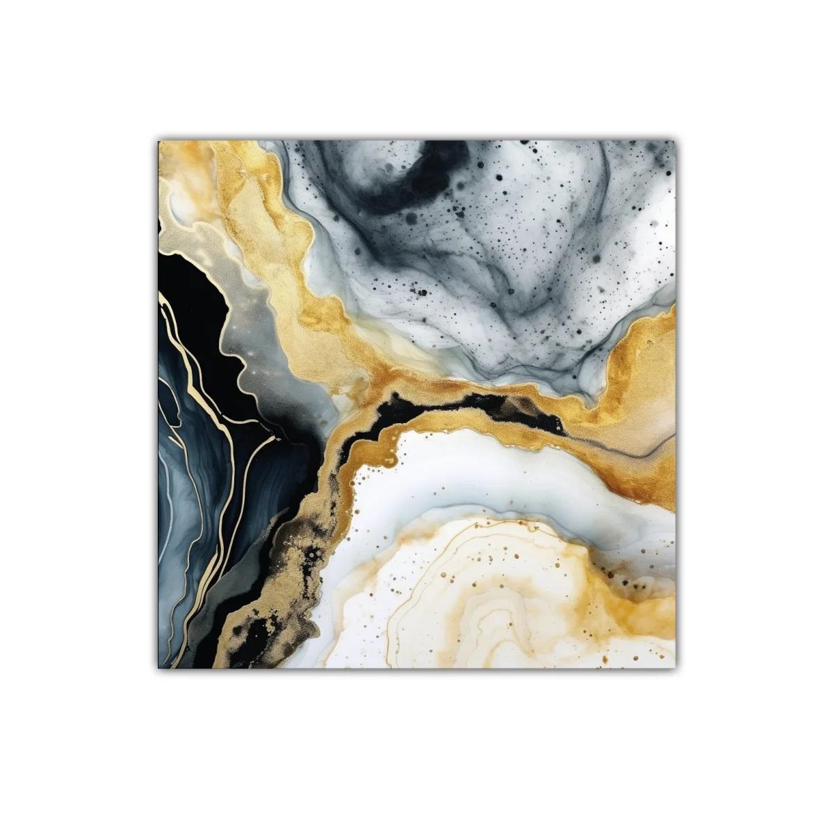 Cuadro decorativo en tonos dorados y grises abstractos — miniatura 1