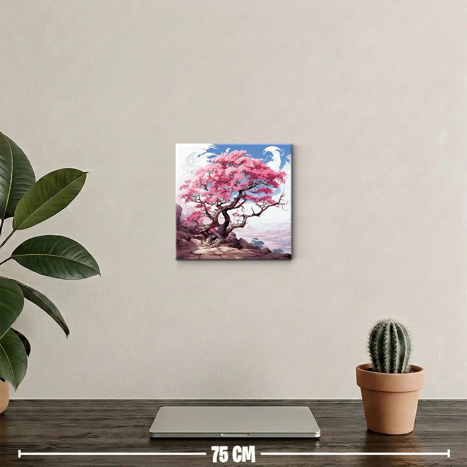 Impresionante árbol de flores rosas en paisaje sereno — miniatura 2