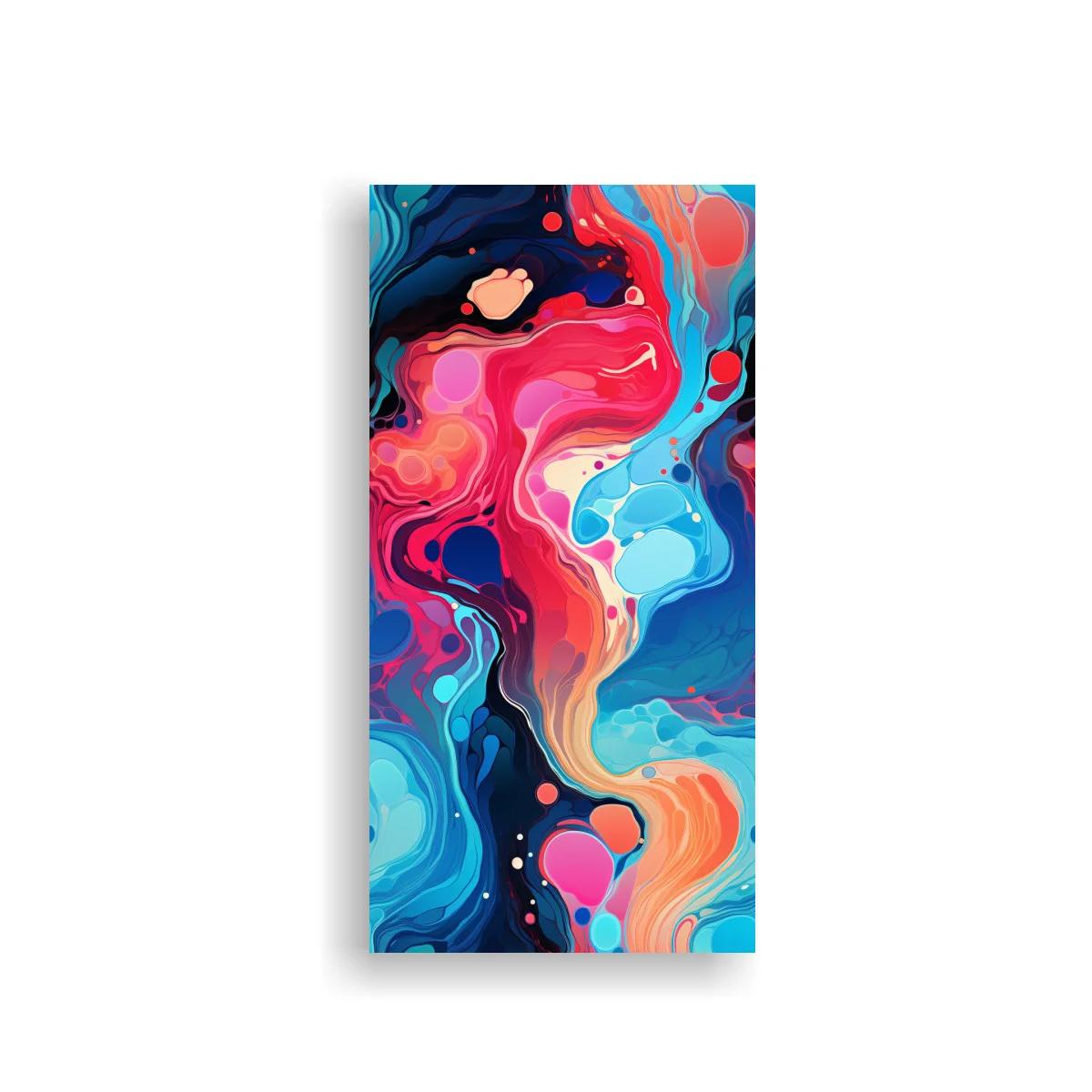 Cuadro remolino de pintura fluida con gotas dispersas — imagen principal